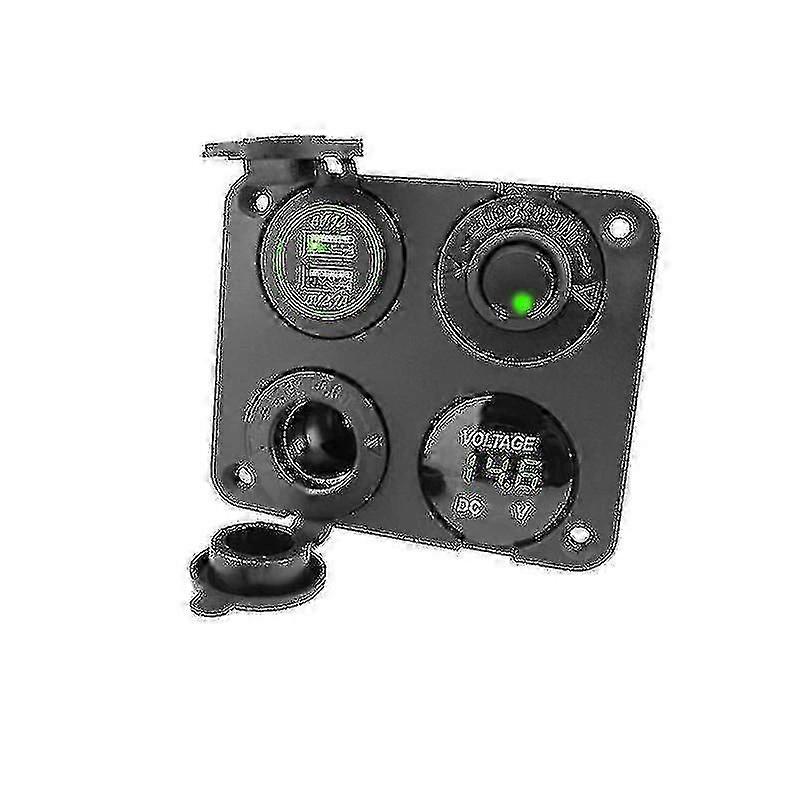 Car Cigarette Lighter Modified Four-hole Panel Dual USB Charger