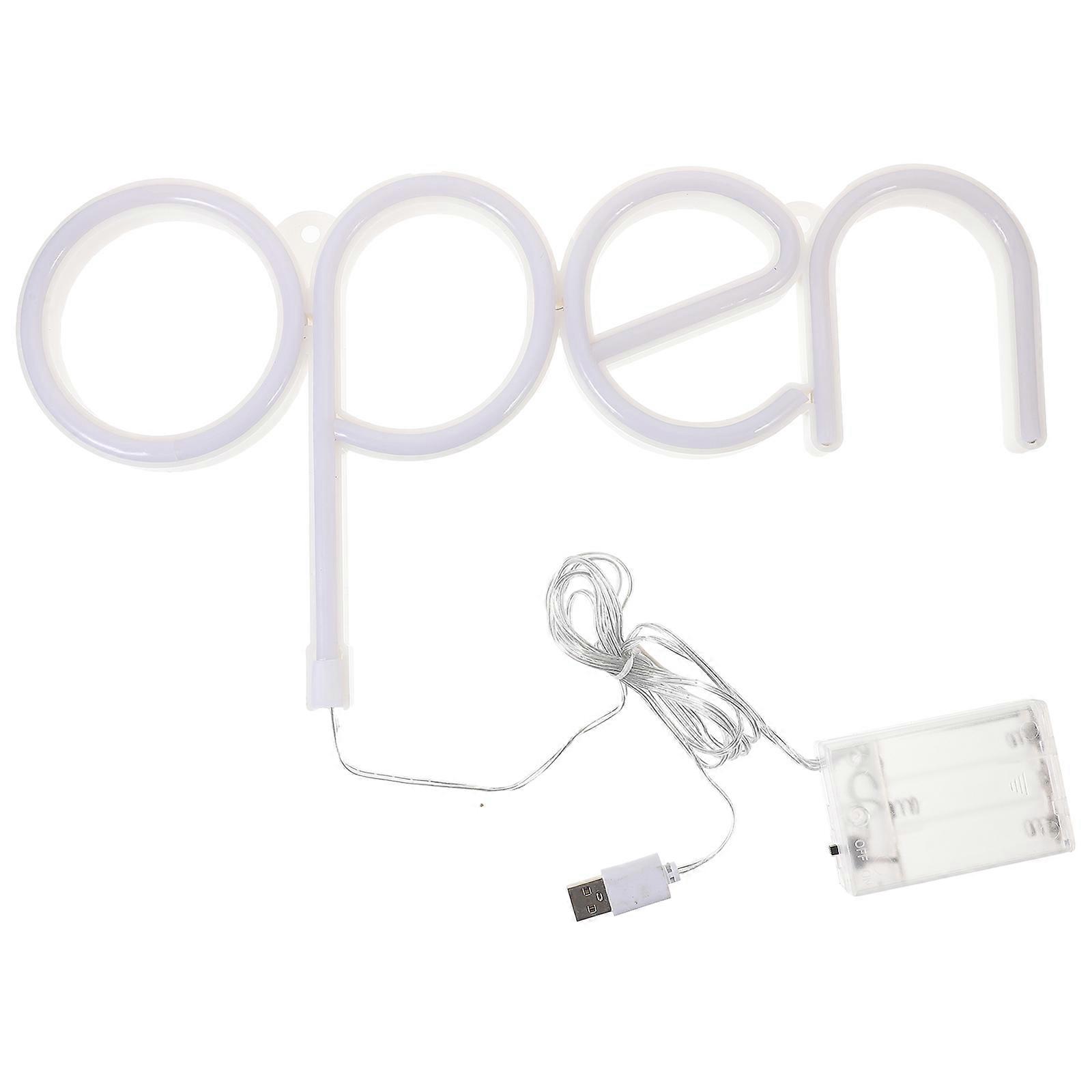 Open Business Neon Light Sign Rectangular Shape Usb Powered Ip42 Protection 1Pack
