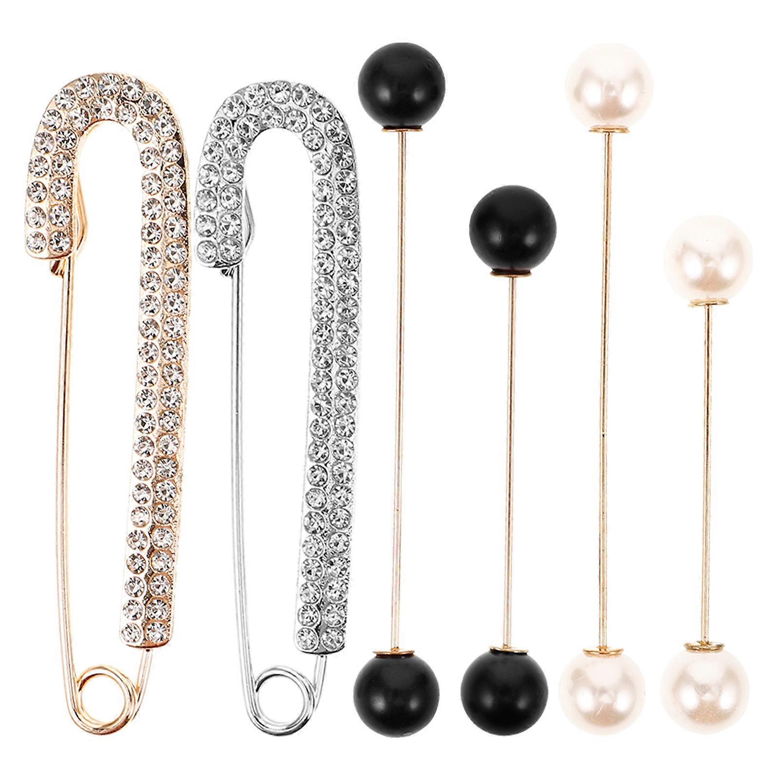 a polished and professional product description for your **6pcs Elegant Pearl Brooch Pins Set**:
**6pcs Elegant Pearl Brooch Pins Set – Versatile