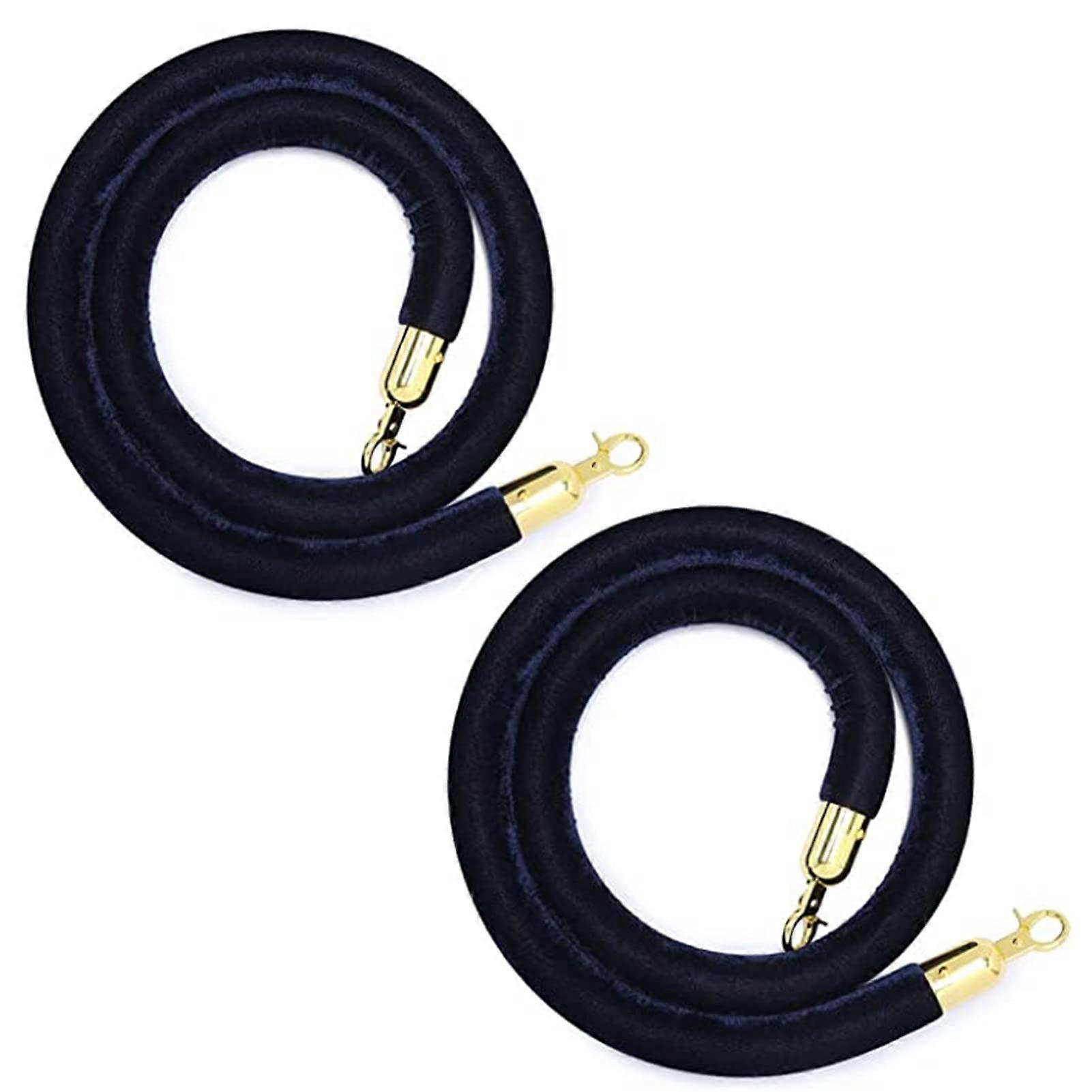 Stanchion Rope 1.2 m Velvet Rope With Hooks For Crowd Control, Barrier Rope For Auto Shows And Carpet Events Blue B 4 Ft