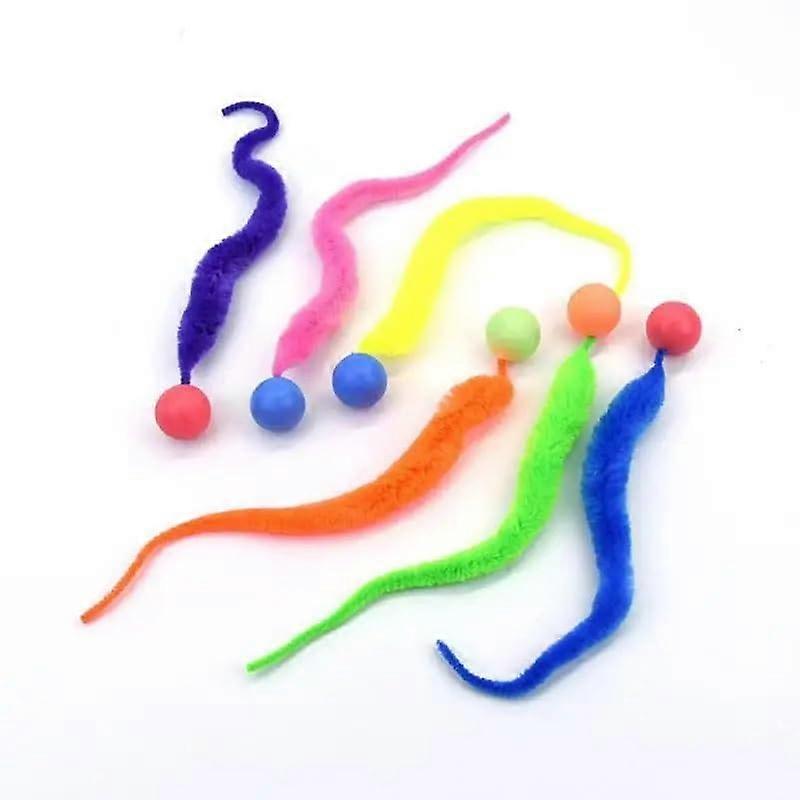 1PC Cat Interactive Toy Tickling Cat Colourful Jumping Ball Pet Supplies Puzzle Teasing Indoor Cat Worm Elastic Toy (2)