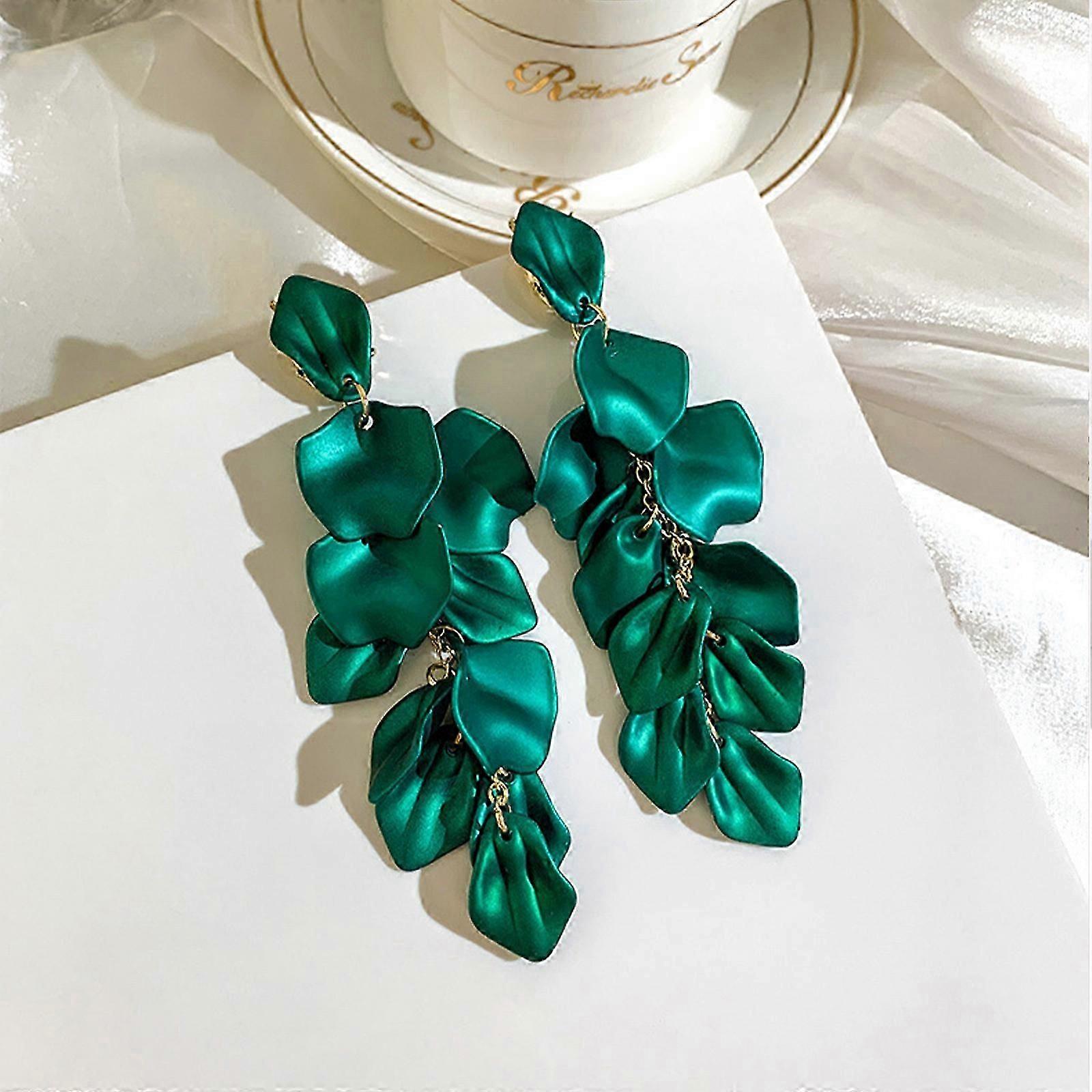 Trpical Yaprak Petal Çember Dangle Renkli Moda Küpe Kadınlar Için Kızlar, Küpe Uzun Dangle Küpe