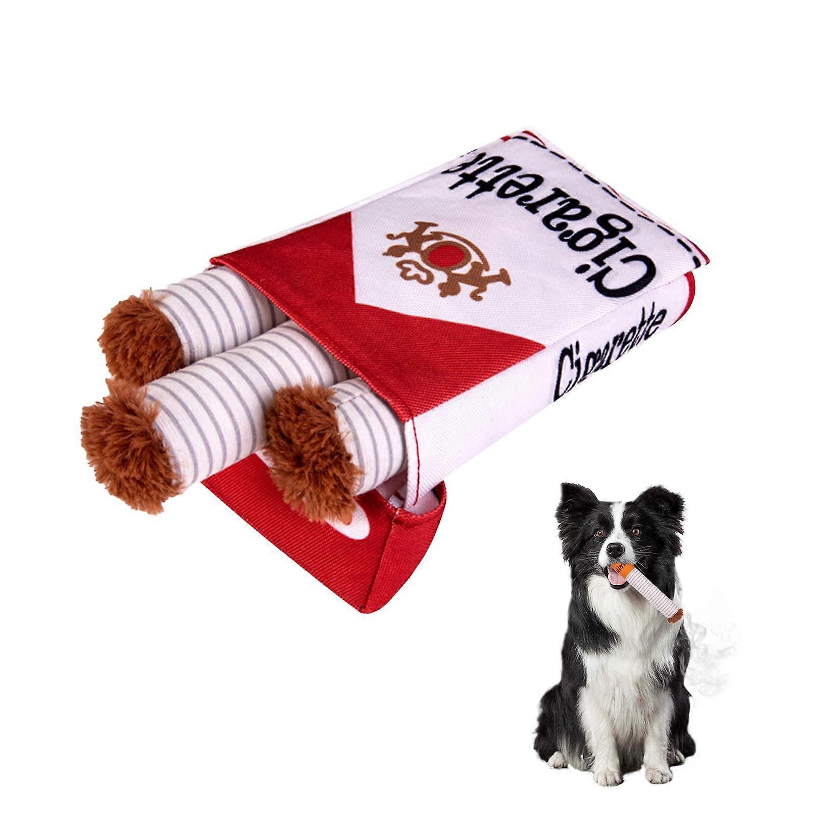 Dog Toy Cigarette, Pack of 3 Plush Cigarettes Dog Toy, Squeaky Toy, Dog Joint Dog Toy, Interactive Dog Toy Cigarettes for Small, Medium, Large Dogs