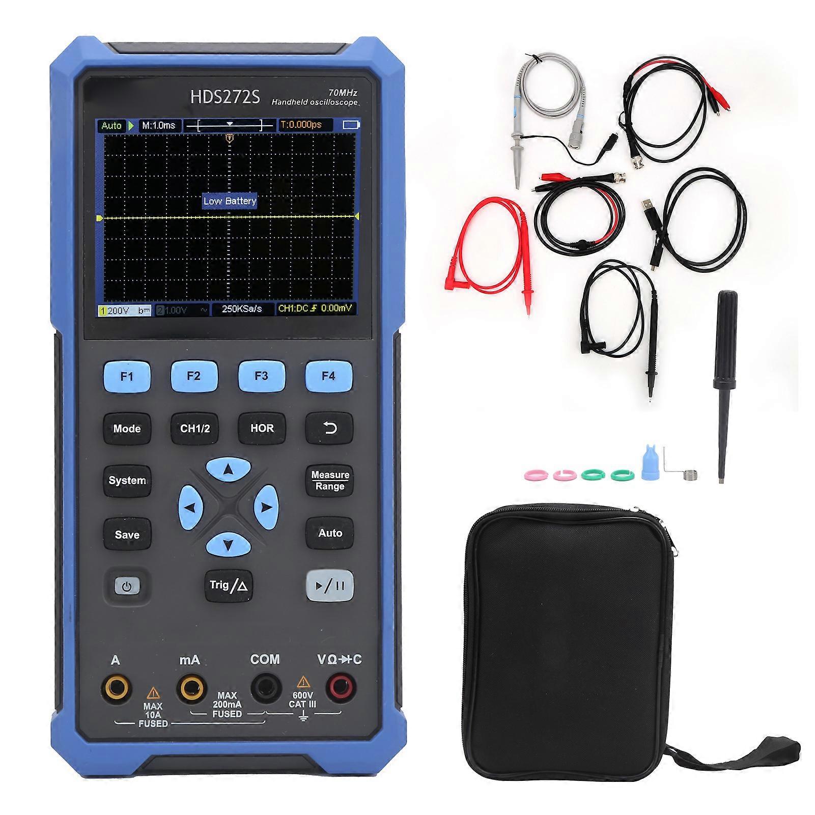 HDS272S Handheld 70MHz Oscilloscope Multiumeter Signal Source Waveform Generator