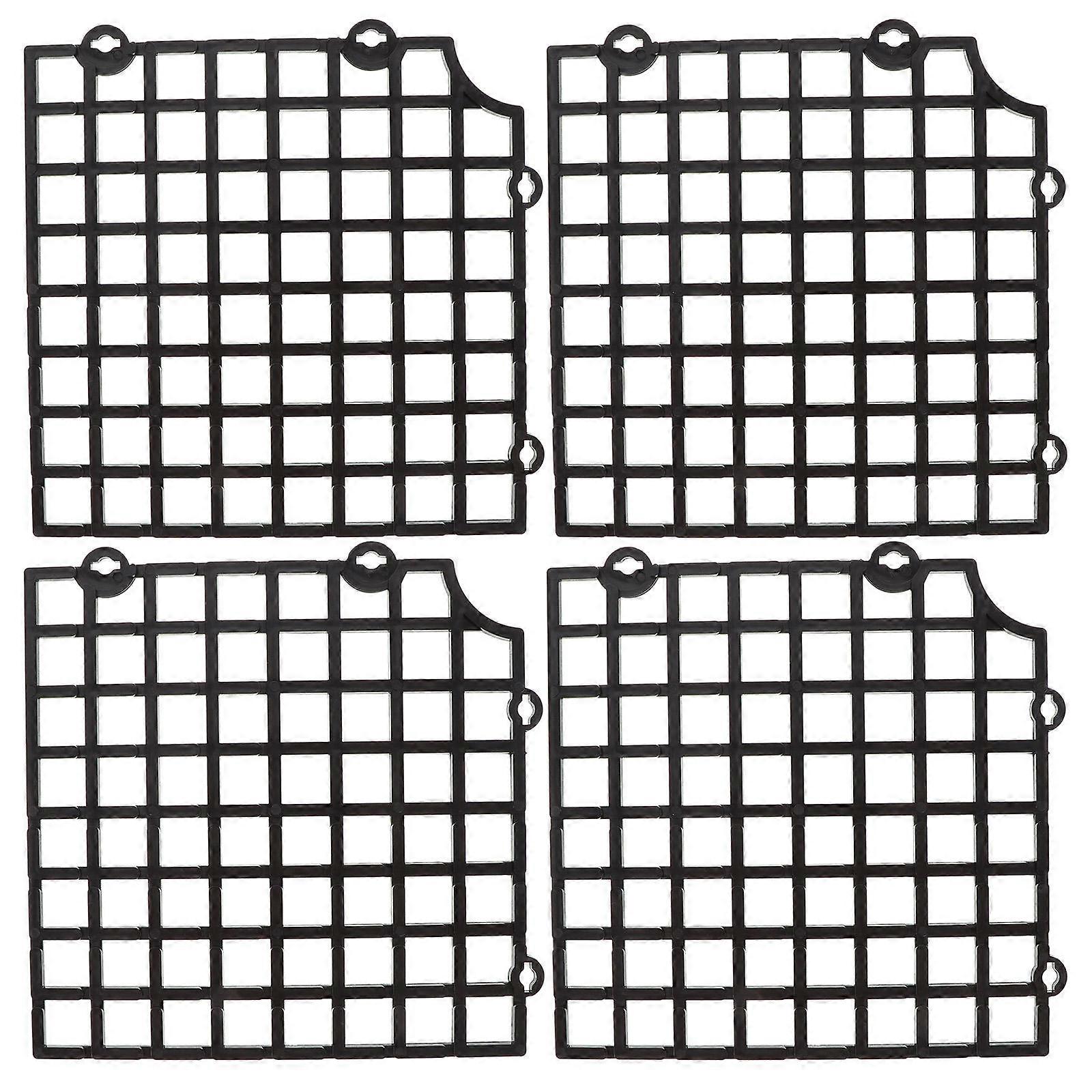 3pcs Cuttable Plant Pot Soil Protector Grid Cover Durable Indoor Outdoor Flower Pot Guard for Cats Dogs Wear Resistant Black Mesh Barrier for Garden