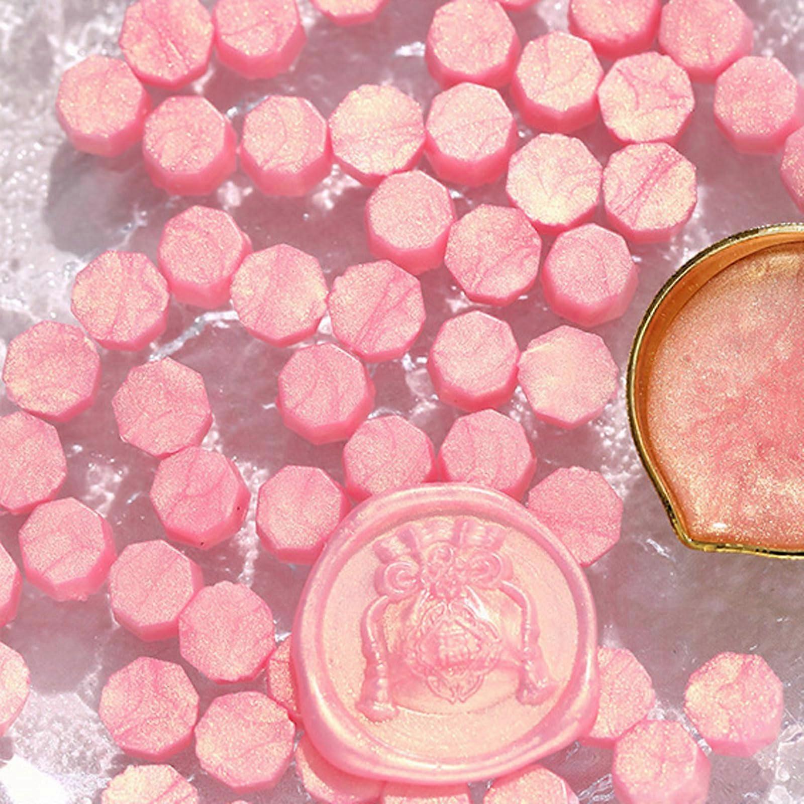Sealing Wax Sticks Pack of 5 - Pink Sealing Wax Beads for Vintage Invitations, Cards, Envelopes, and Wine Packages