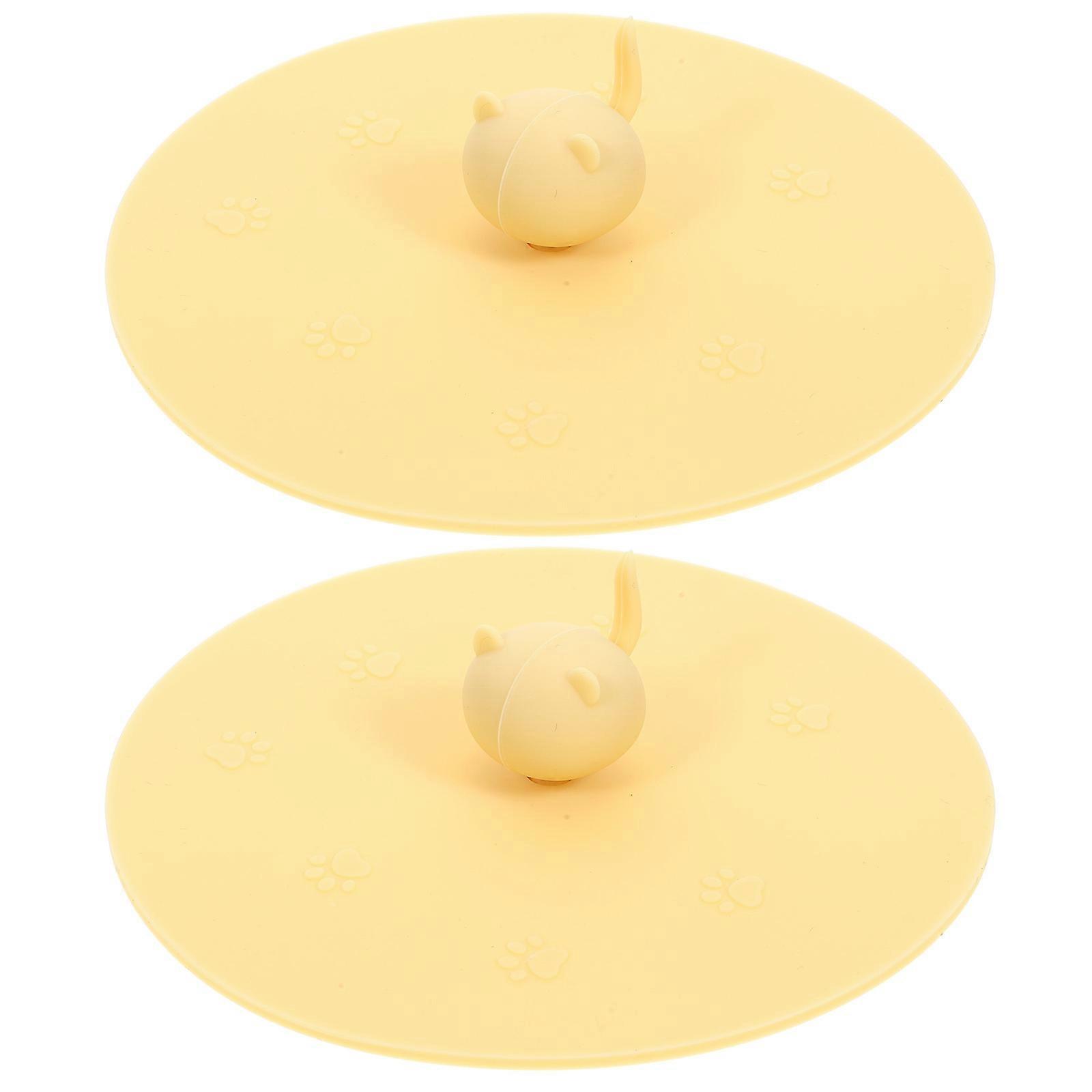 Spill-Proof Reusable Silicone Cup Lids Home Office Use Creative Shaped Design 2Pcs