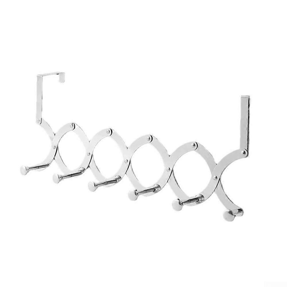 Robust radiator hook organizer for kitchen and laundry, no drilling required above the door (6 hooks)