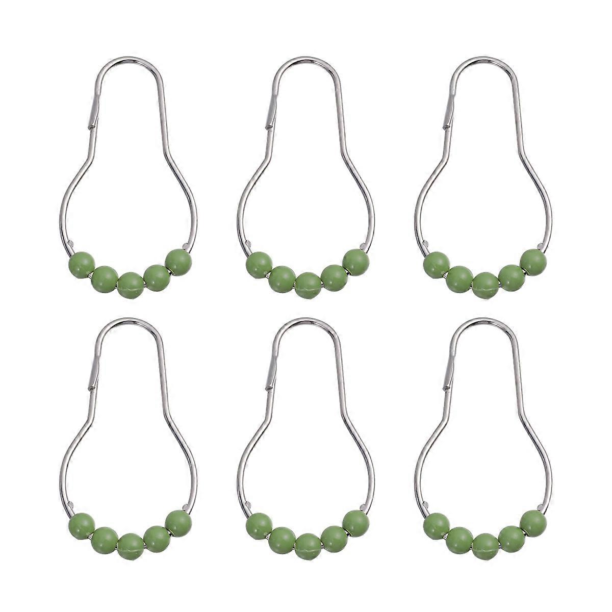 Shower Curtain Hooks Stainless Iron Plating Homeowners Elegant Bathroom Use Rust-Resistant 7 x 4 x 0.5 cm 12Pcs