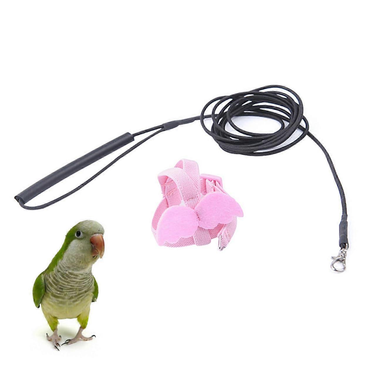 Parrot Flying Strap Elastic Adjustable Harness With Angel Wings For Parrots And Other Pet Birds Free Flight