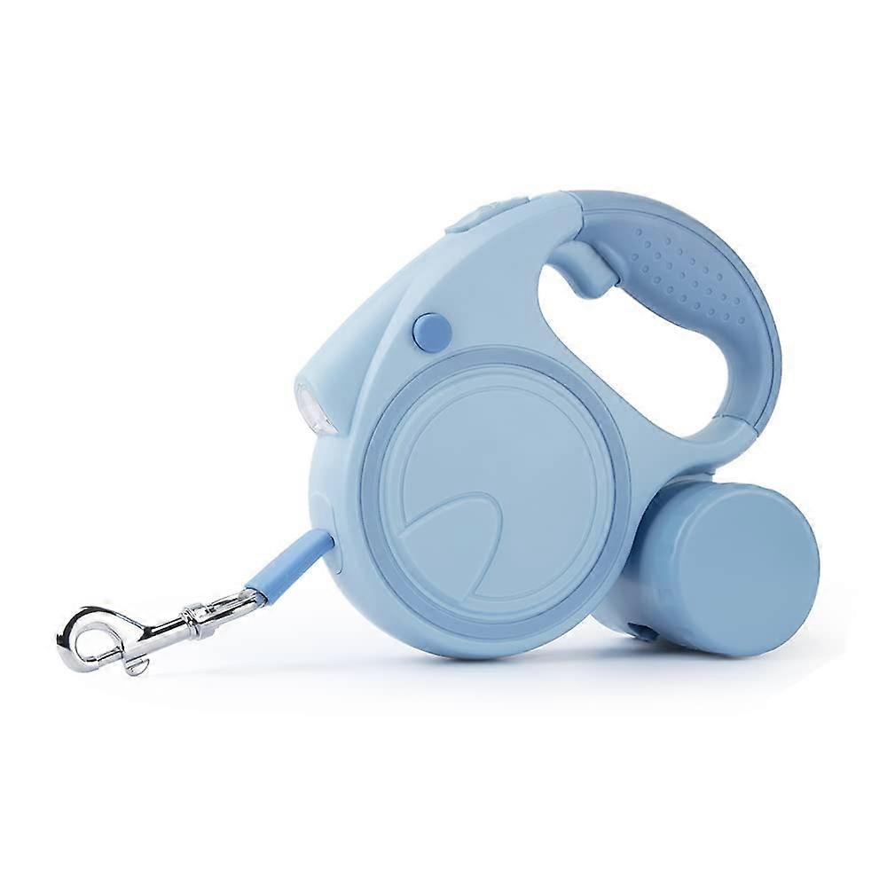 Dog Lead Nylon Tape 5 m Retractable Extendable up to 50 kg Small Dogs and Medium Roll Lead (Blue)