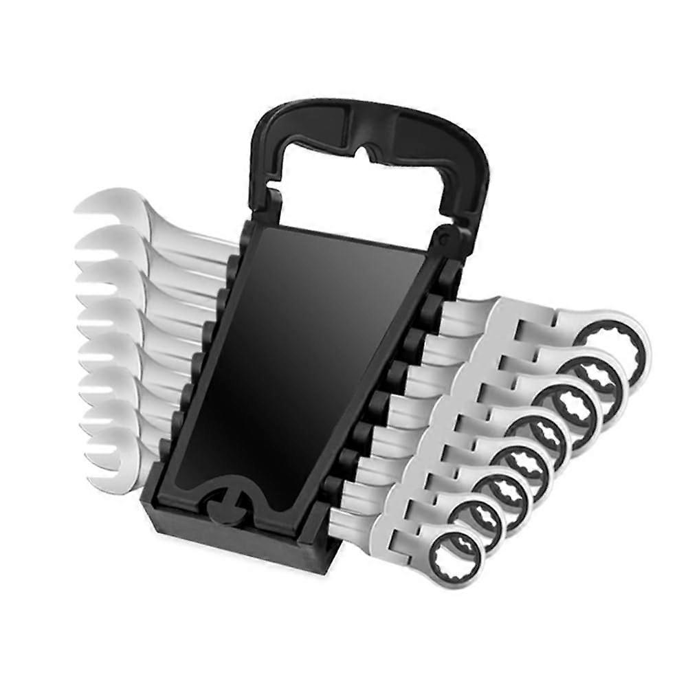 8-Piece Bidirectional Adjustable Ratchet Wrench Set, Quick Manual Multi-Purpose Tool, Sizes 8-18mm
