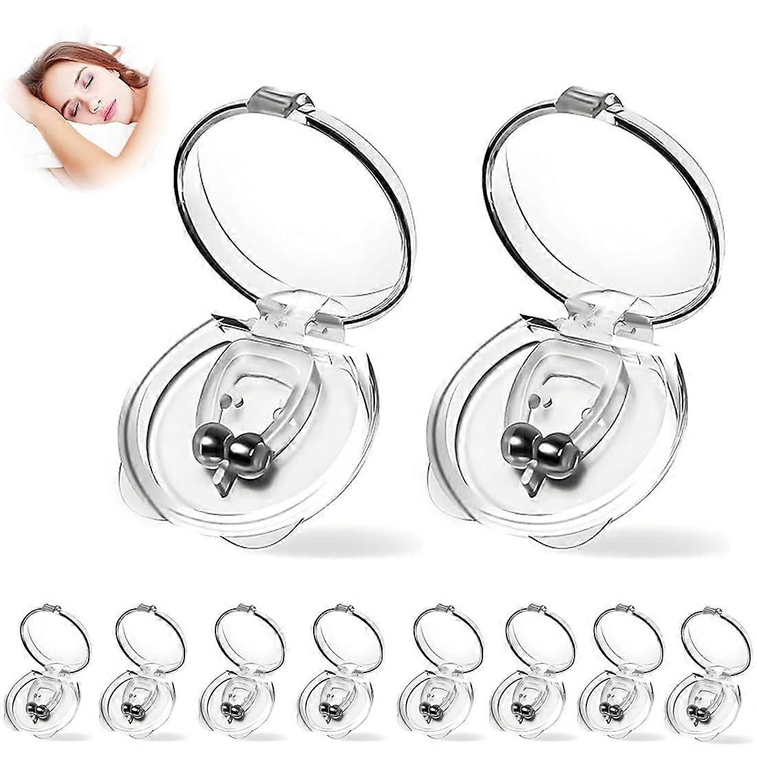 Snoring Stoppers Pack of 10, Reusable Anti Snoring Nose Clips and Separators for Better Breathing and Sleep Comfort