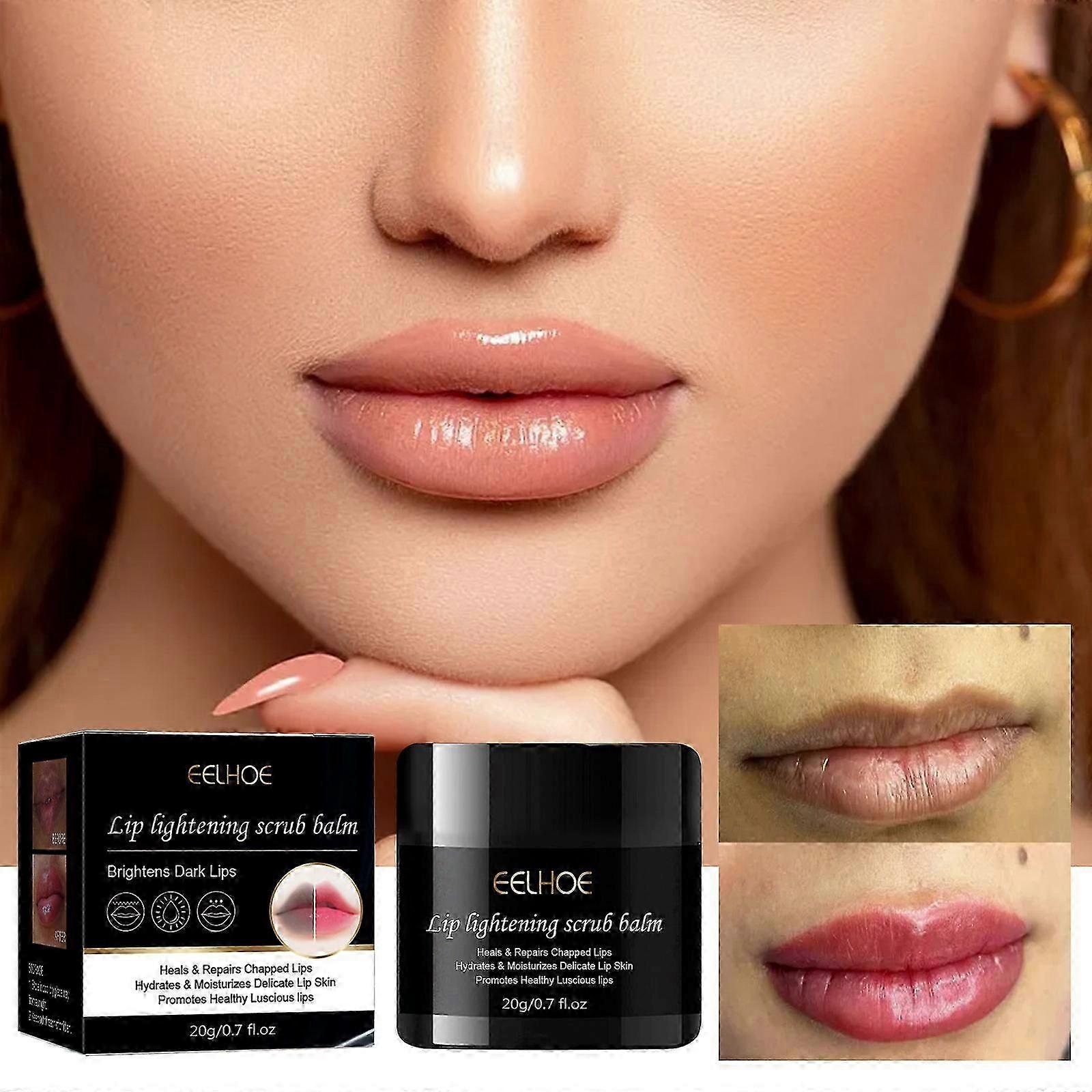 Exfoliante labial para labios secos, Labios rosas frescos Crema blanqueadora de aclarado rápido, Eliminar labios oscuros