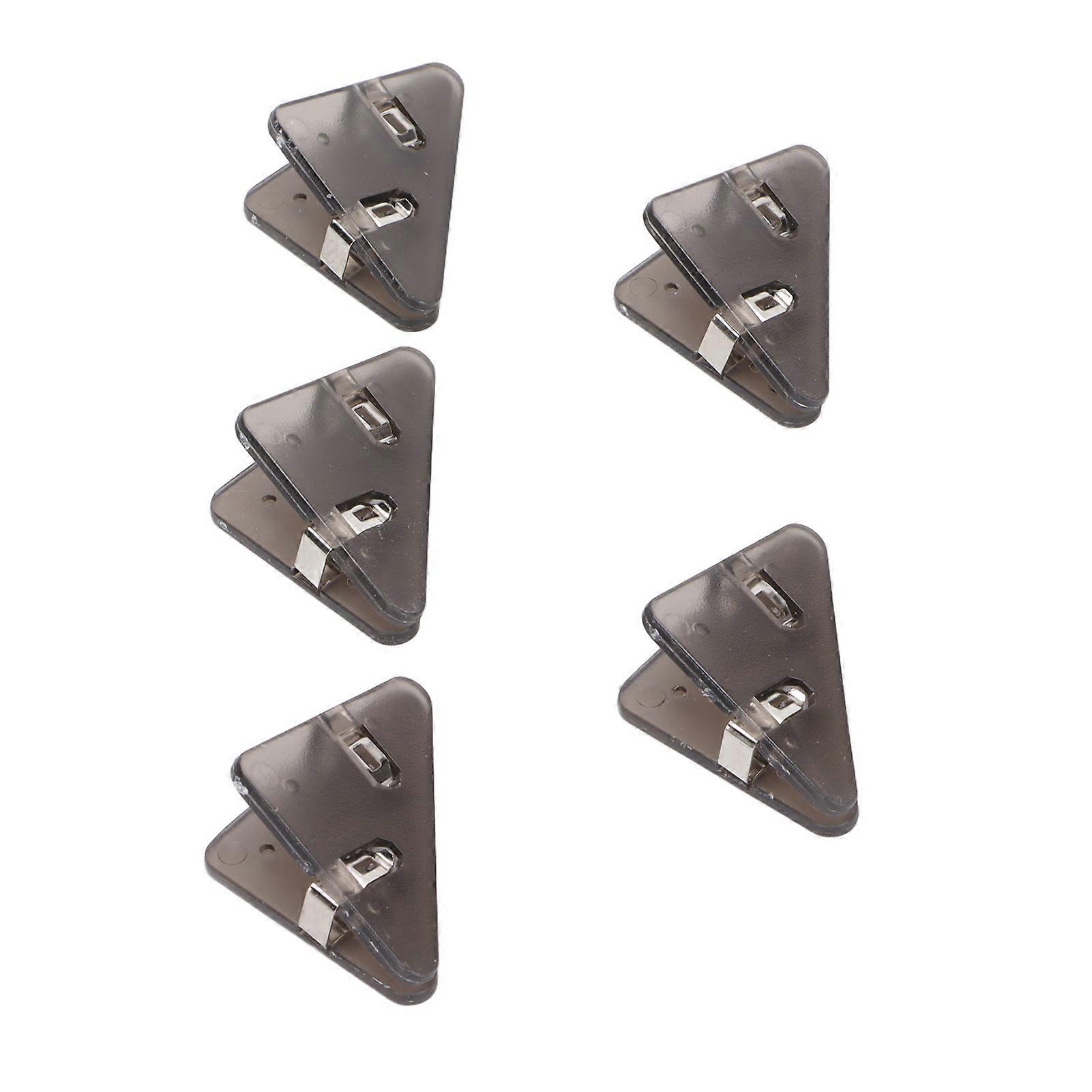 5pcs Paper Clips Triangular Portable Durable Fixing Tool for Test Paper Notes DocumentsBlack