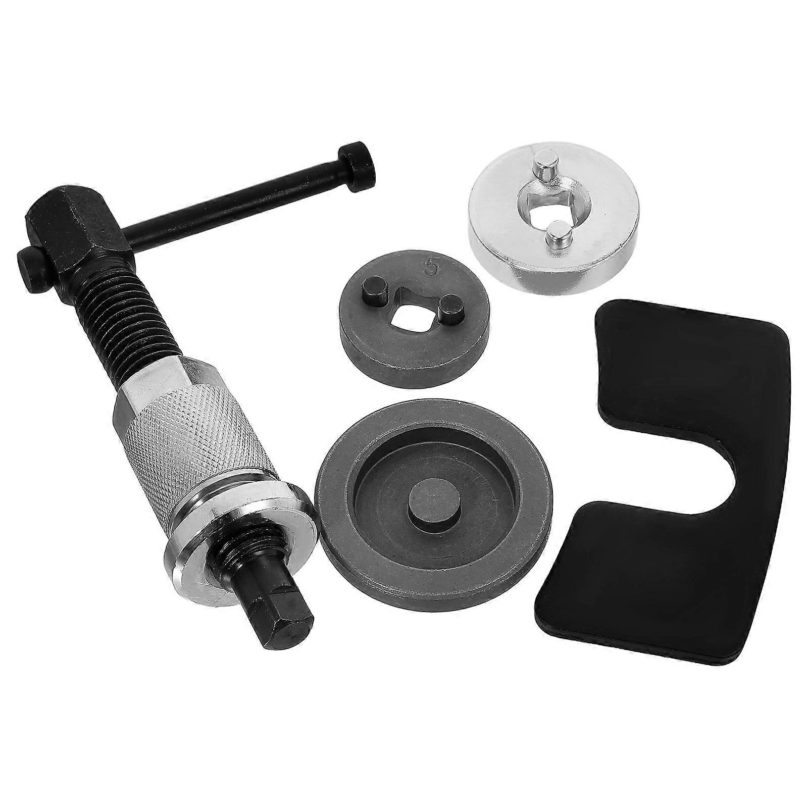 Brake Caliper Piston Compression Tool with Durable Plated Disc Brake Pad and Slide for Easy Retraction and Replacement