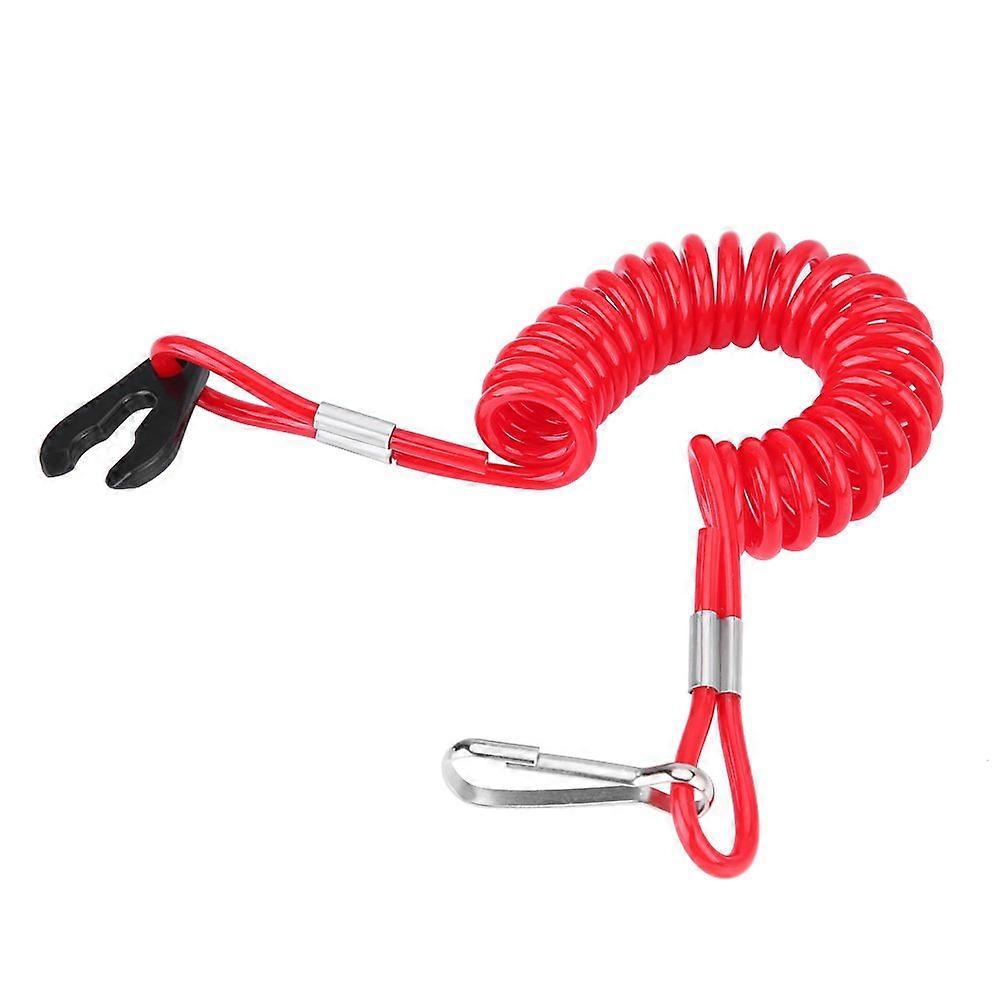 Engine Stop Switch Rope for Outboard Motors, Emergency Kill Switch Key with Cable Clip, Compatible with All Outboard Engine Models