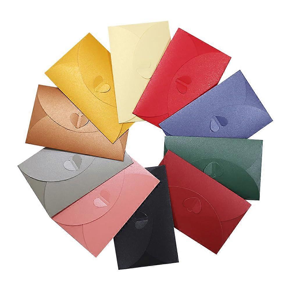 Heart Closure Mini Gift Card Envelopes, Small Colorful Cash Envelopes, Business Card Size, Postcard Size, Assorted Colors