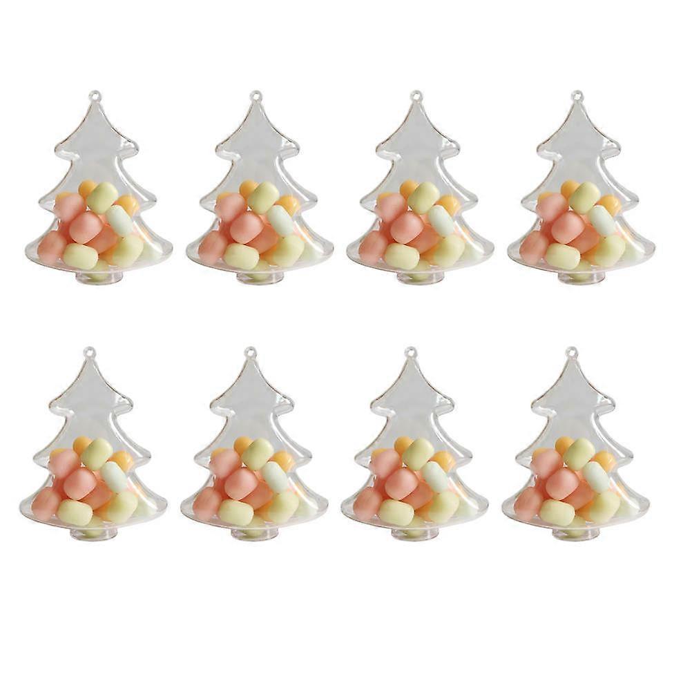 Plastic Candy Case Tree Shape Candy Container Transparent 8Pcs For Home Decoration
