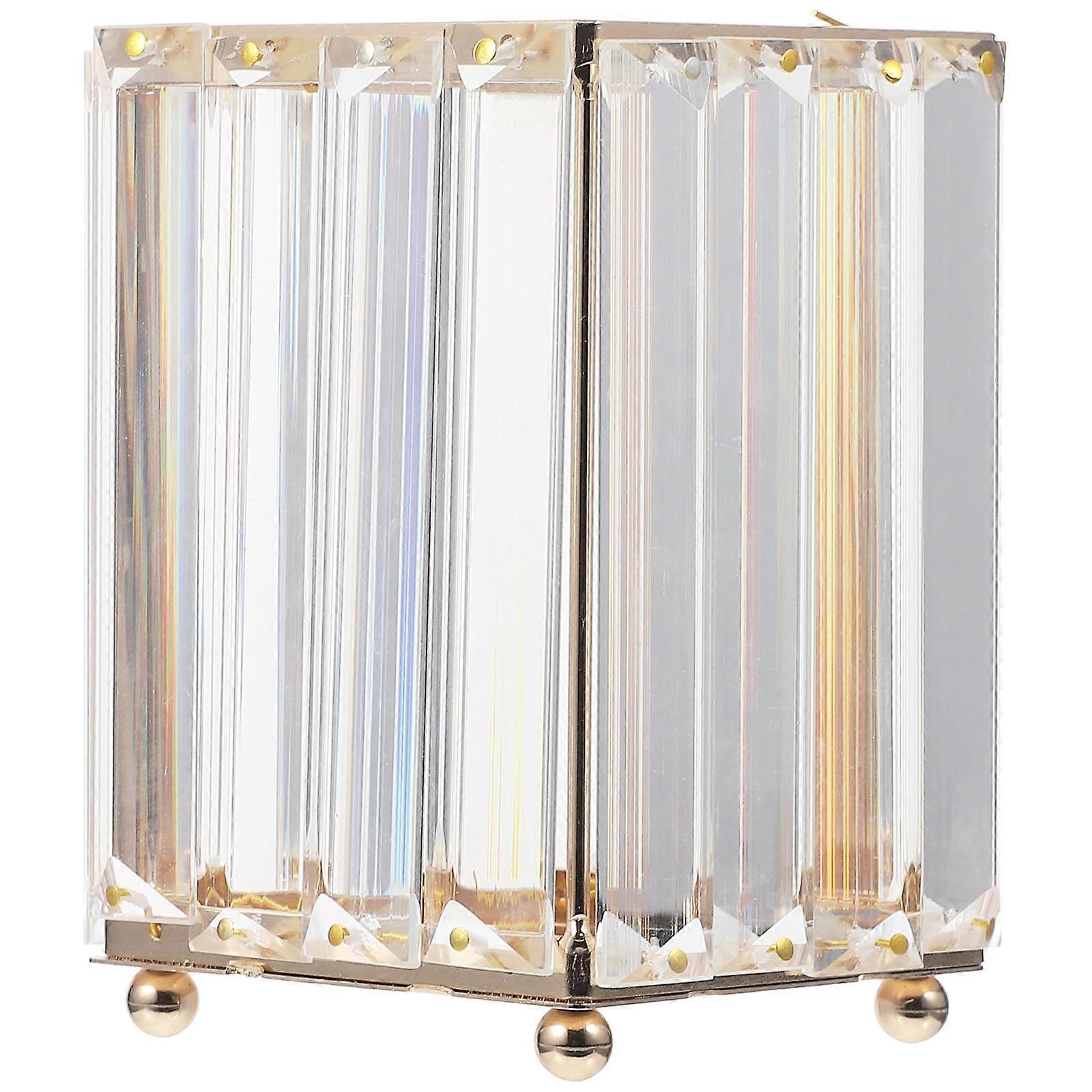 Makeup Storage Box Crystal Makeup Brush Holder Travel Friendly Compact Design White 1Set