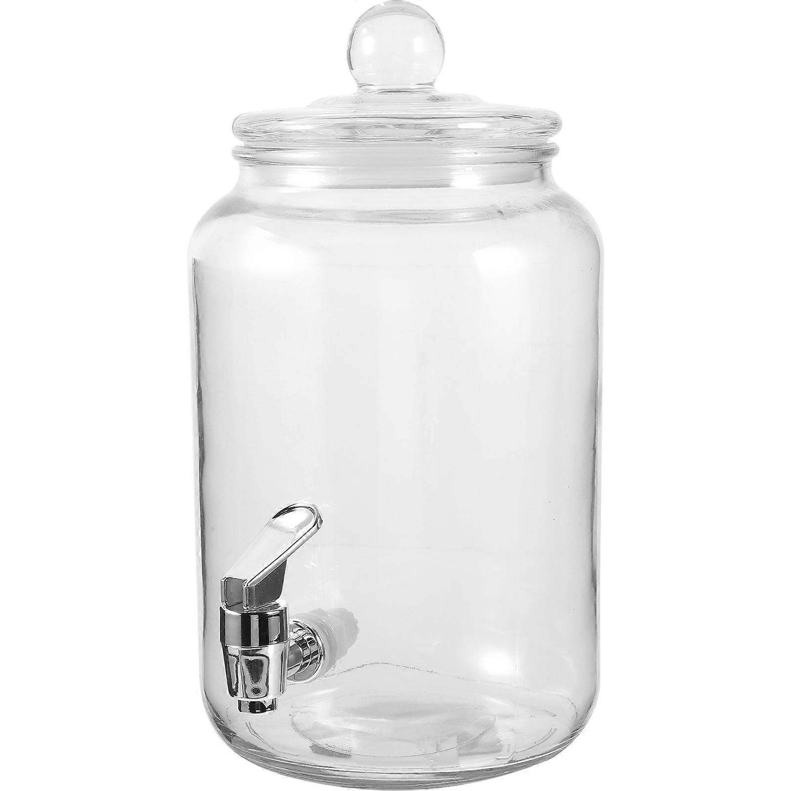 Transparent Glass Beverage Dispenser with Faucet for Storage Elegant Design Easy to Clean Large Capacity