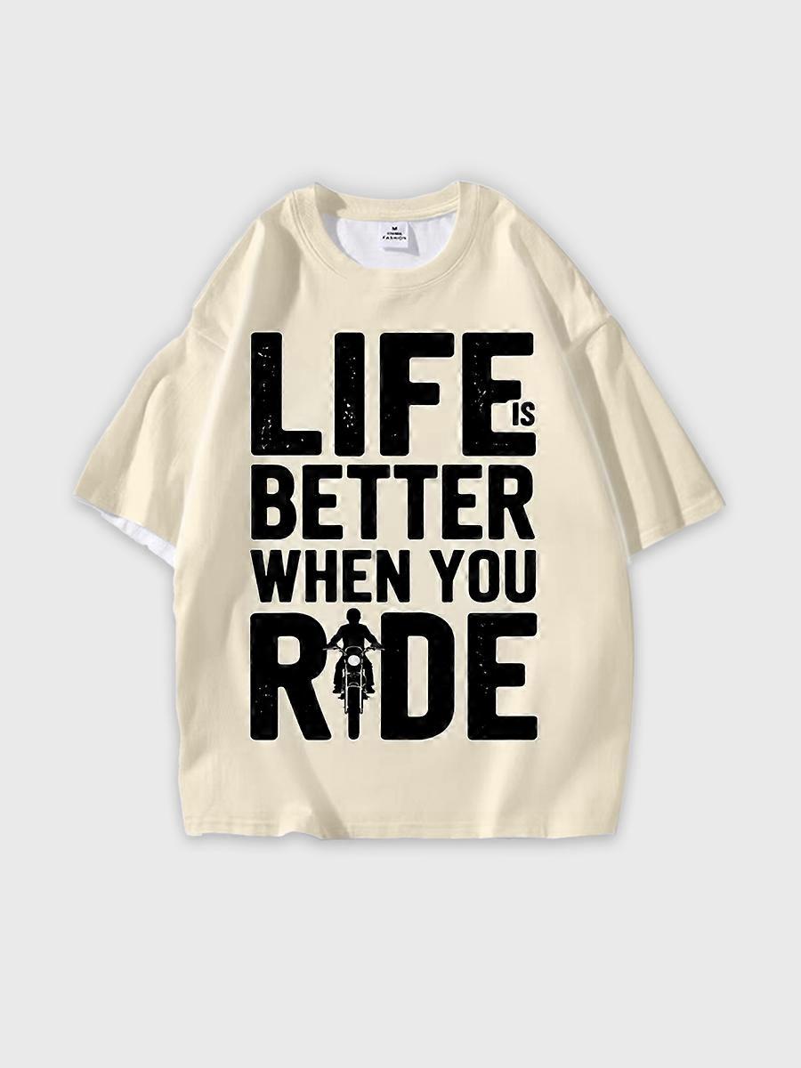 T-shirt round neck Pattern loose short sleeve E315