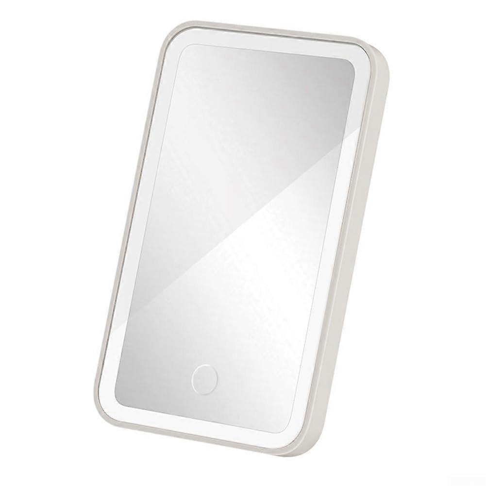 LED Makeup Mirror For Car Mounted Vanity With Touch Controls And Dimmable Lighting White Finish