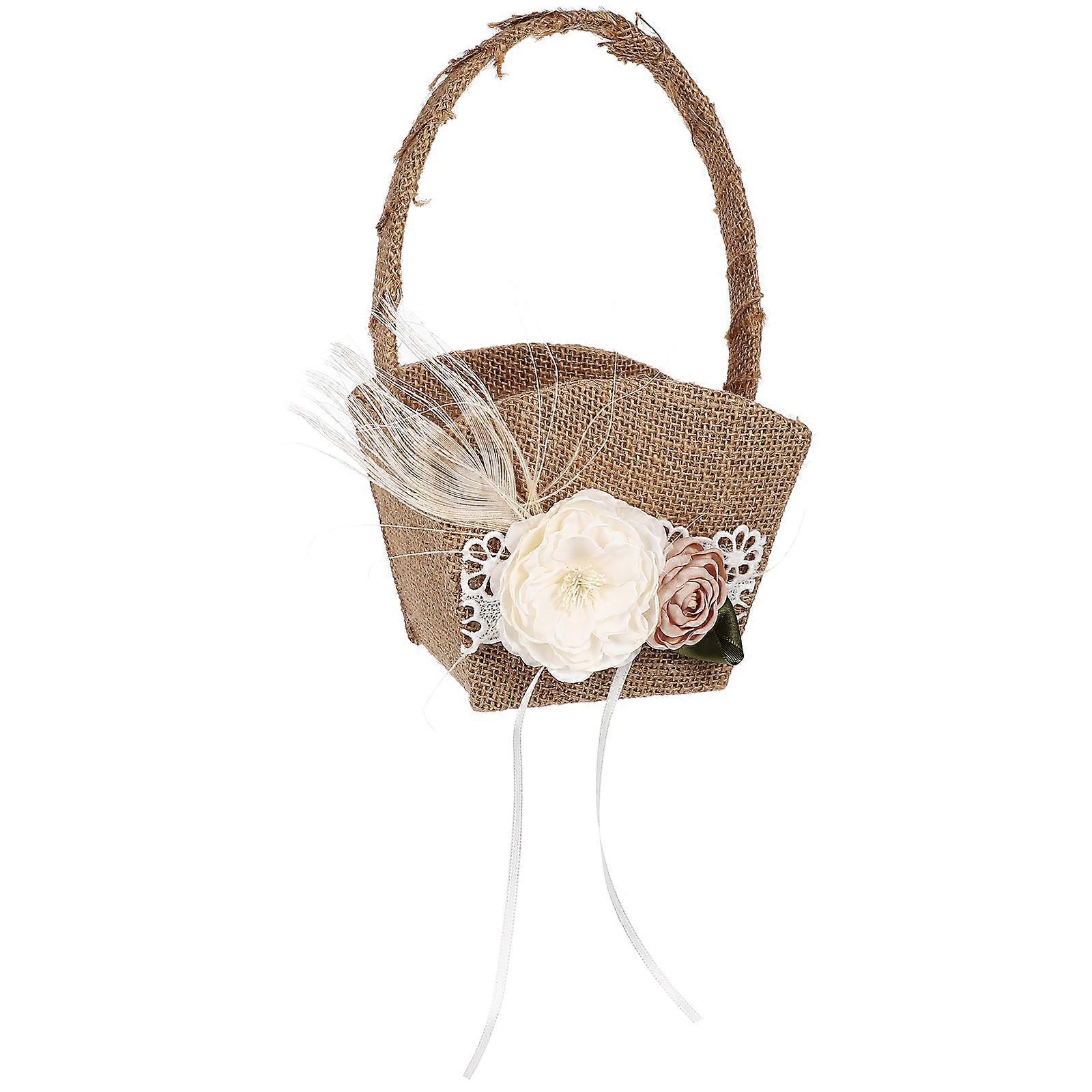 Wedding Flower Basket Decorative Rustic Petal Basket Wedding Supply