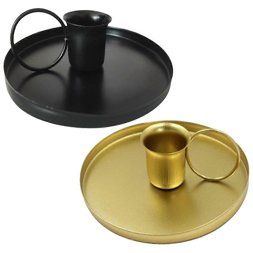 Iron Candlesticks For Living Room Decor In Assorted Color With Practical Use 2Pcs