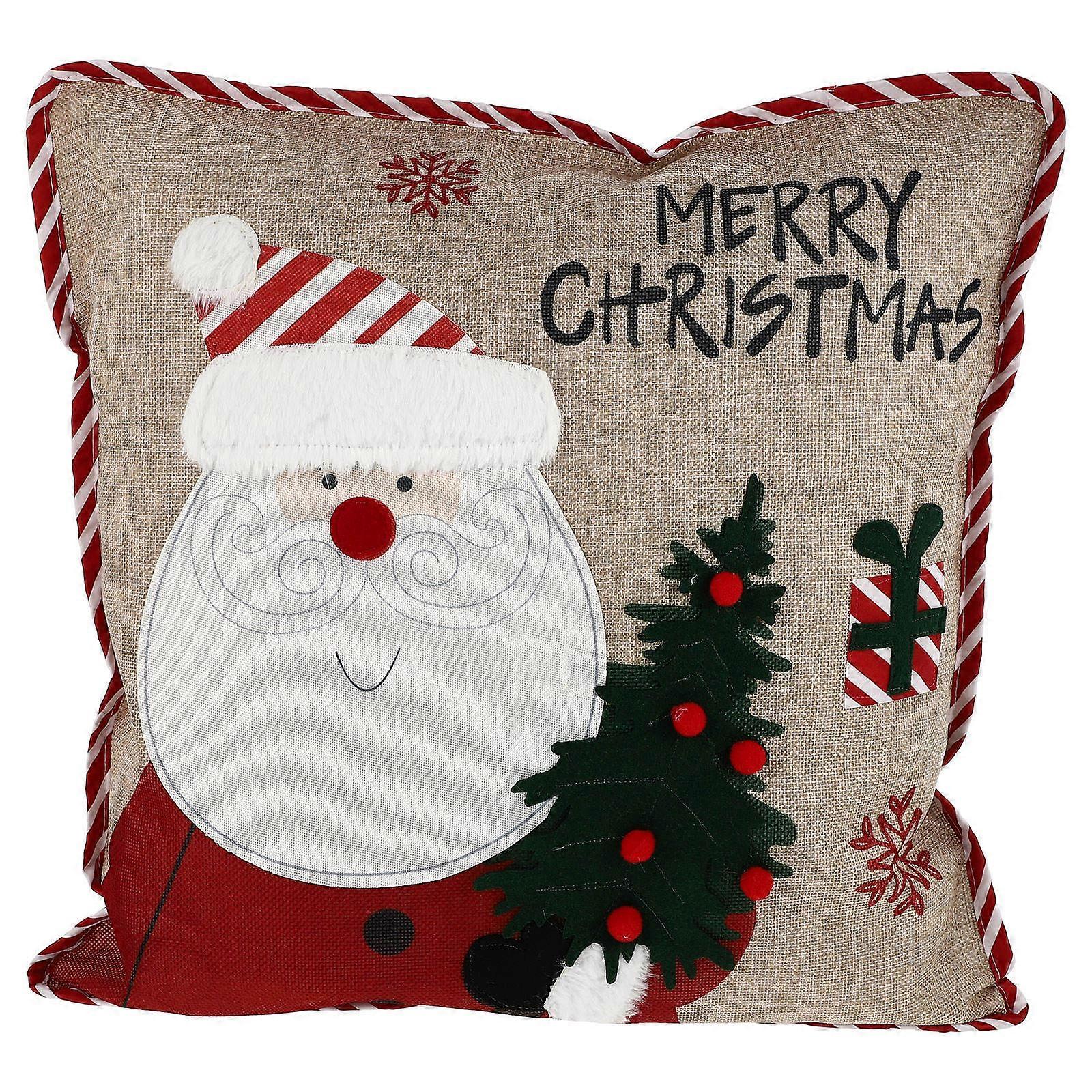 Embroidered Decorative Pillowcase Designed For Friends And Family Members During Christmas Days In Red Color 1Pc