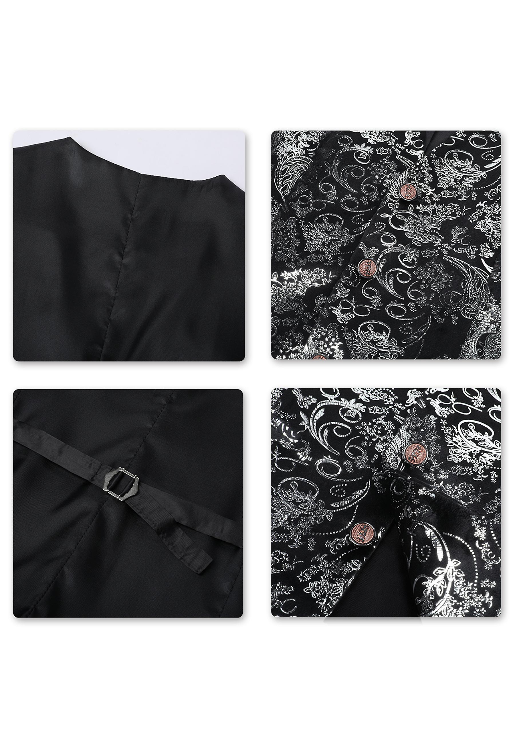 Graduation Suit - Men's Slim Fit Shiny Paisley Prom & Wedding Suit in Black main image 1