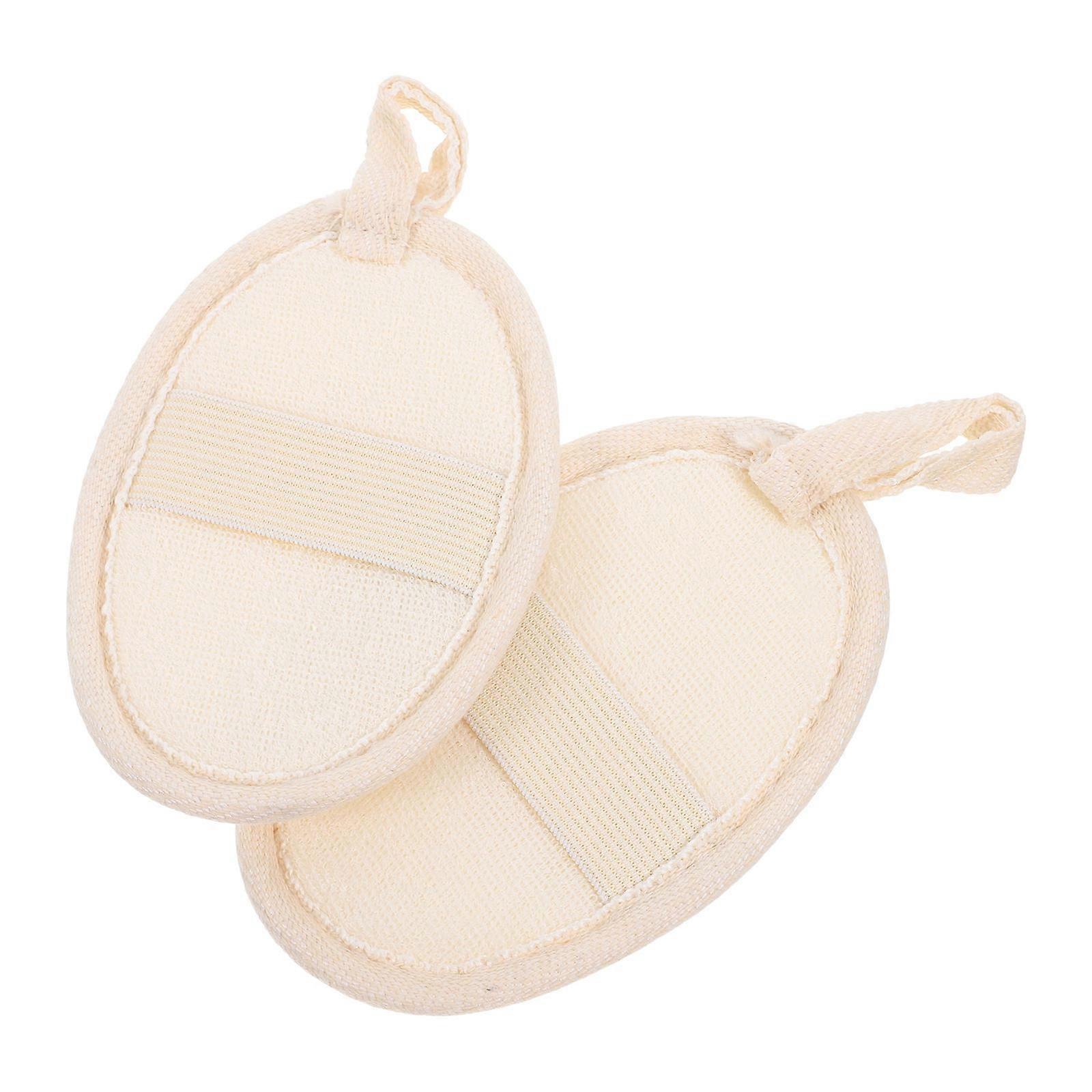 2pcs Natural Loofah Body Scrubber for Gentle Skin Cleansing and Efficient Exfoliation Beige
