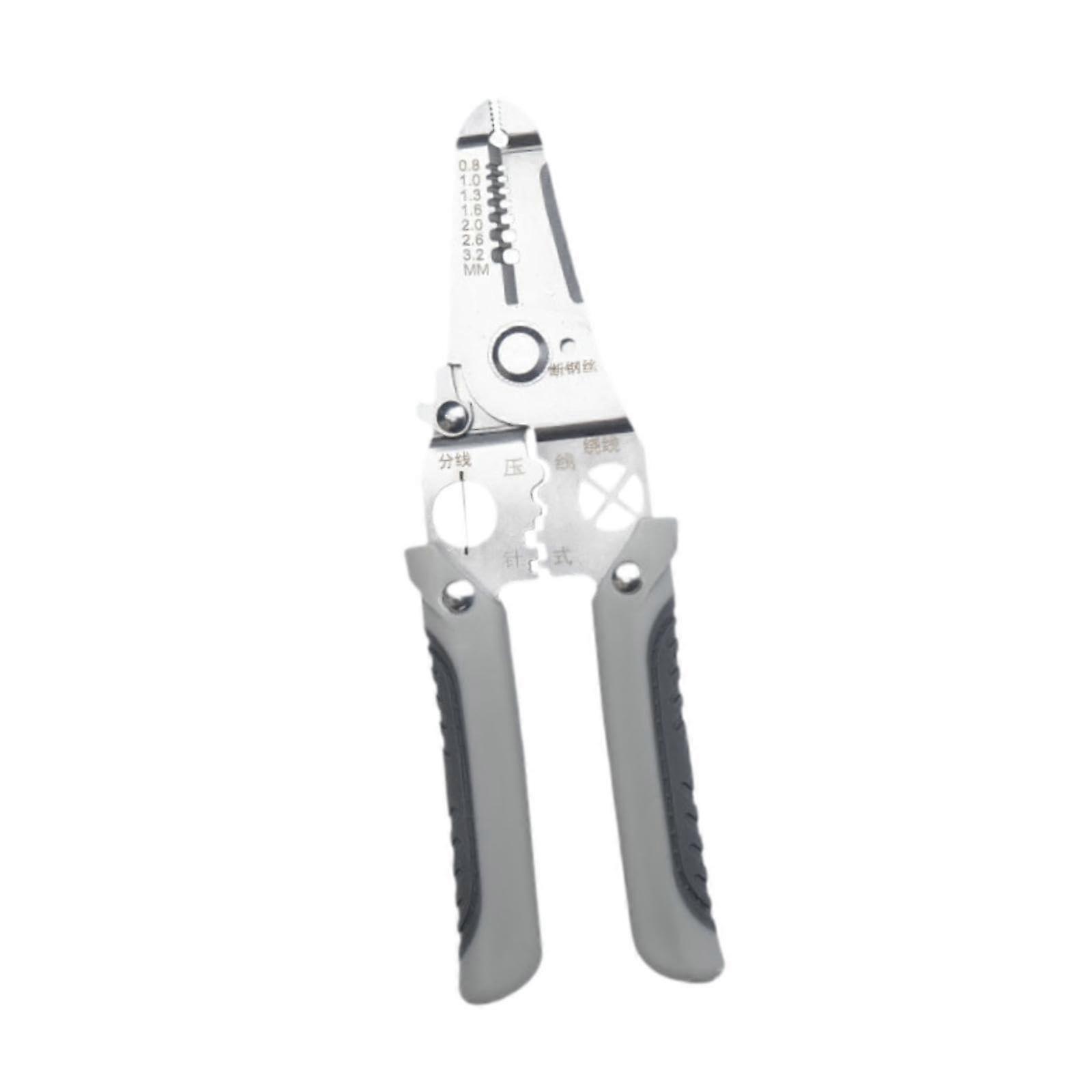 Wire Crimper Cutter Stainless Steel Multifunctional Electric Cable Crimper for Winding Clamping and Cutting