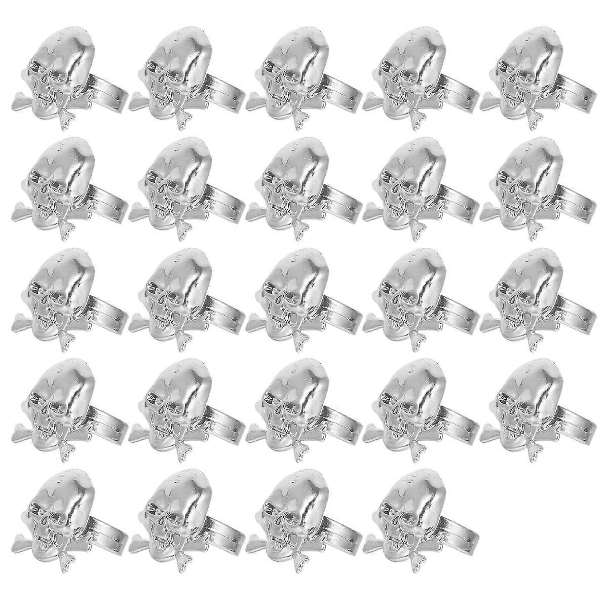 24PCS Pirate Skull Rings for Halloween Party, Pirate Costumes & Themed Celebrations – Comfortable Design