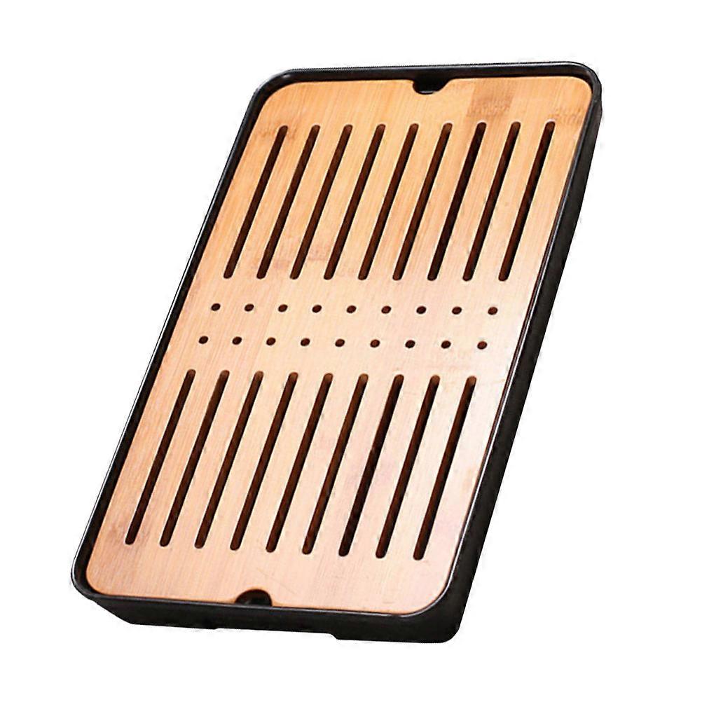 Black Melamine Kitchen Tray for Cup Tea Storage and Practical Easy to Use 7.5 Inches