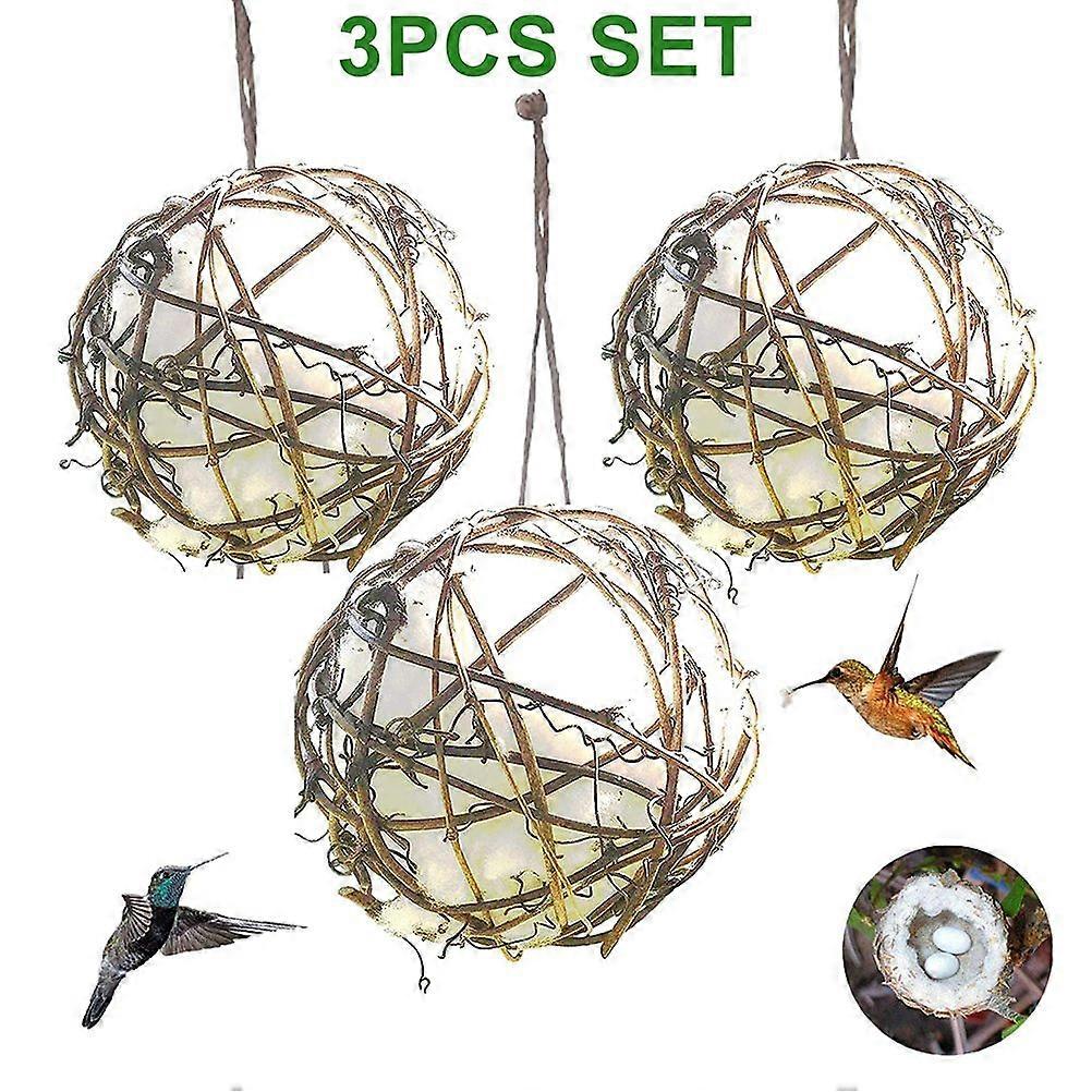 3Pcs 3 Inch Globe Hummingbird Nesters Bird Nesting Material Holder Cotton Balls Bird Nesting Material for Wild Birds Wrens Finches