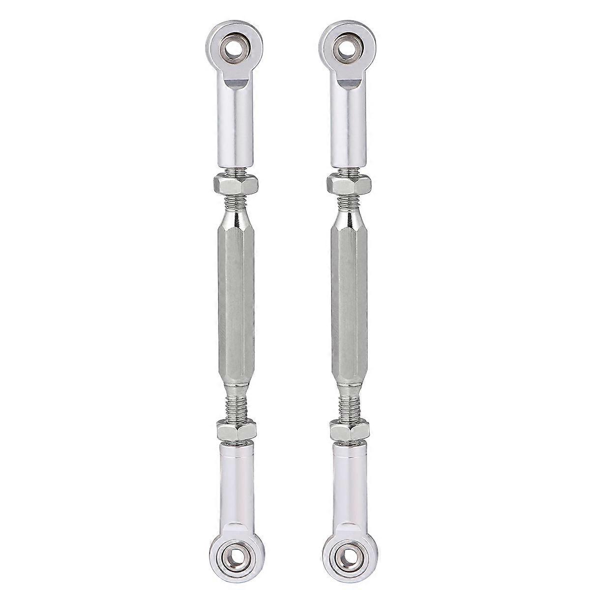 Adjustable Pull Rod Set for RC Steering Linkage   Silver Long Turnbuckle Rod Compatible with Redcat HSP Racing HPI Truck Buggy Upgrade