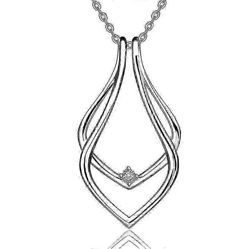 Geometric Ring Holder Necklace atomic number 47 Delicate