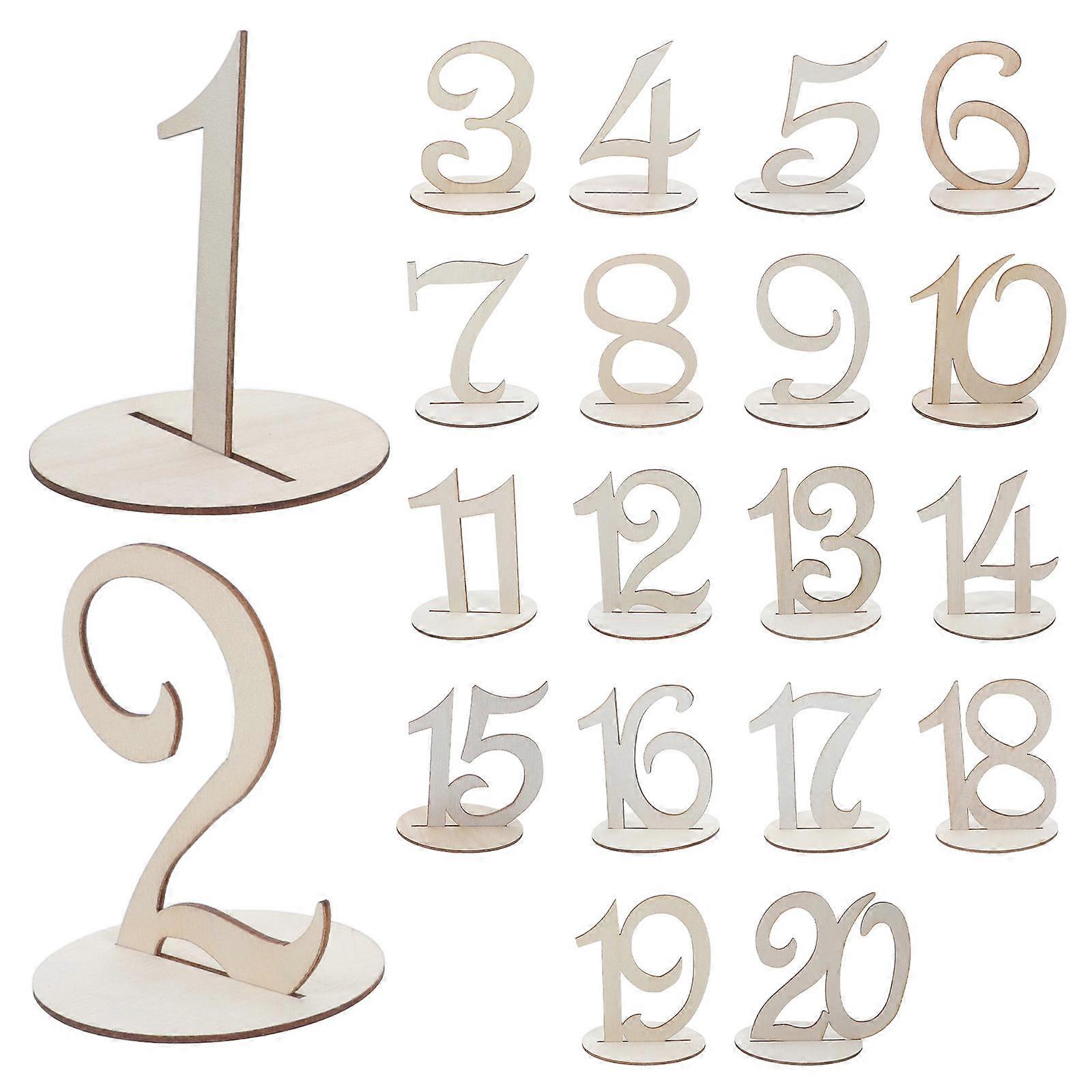 Wooden Table Numbers 120 for Wedding Reception with Base Beige Color and Creative Design