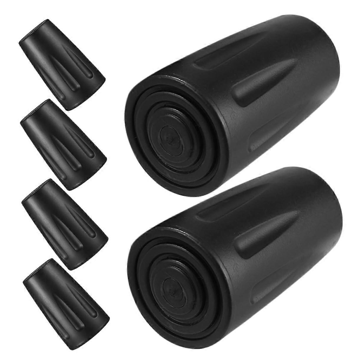 6 Pieces Cane Tips for Stability, Replacement Cane Tips, Walking Stick Replacement Tips, TPR Black, Crutches Replacement Parts