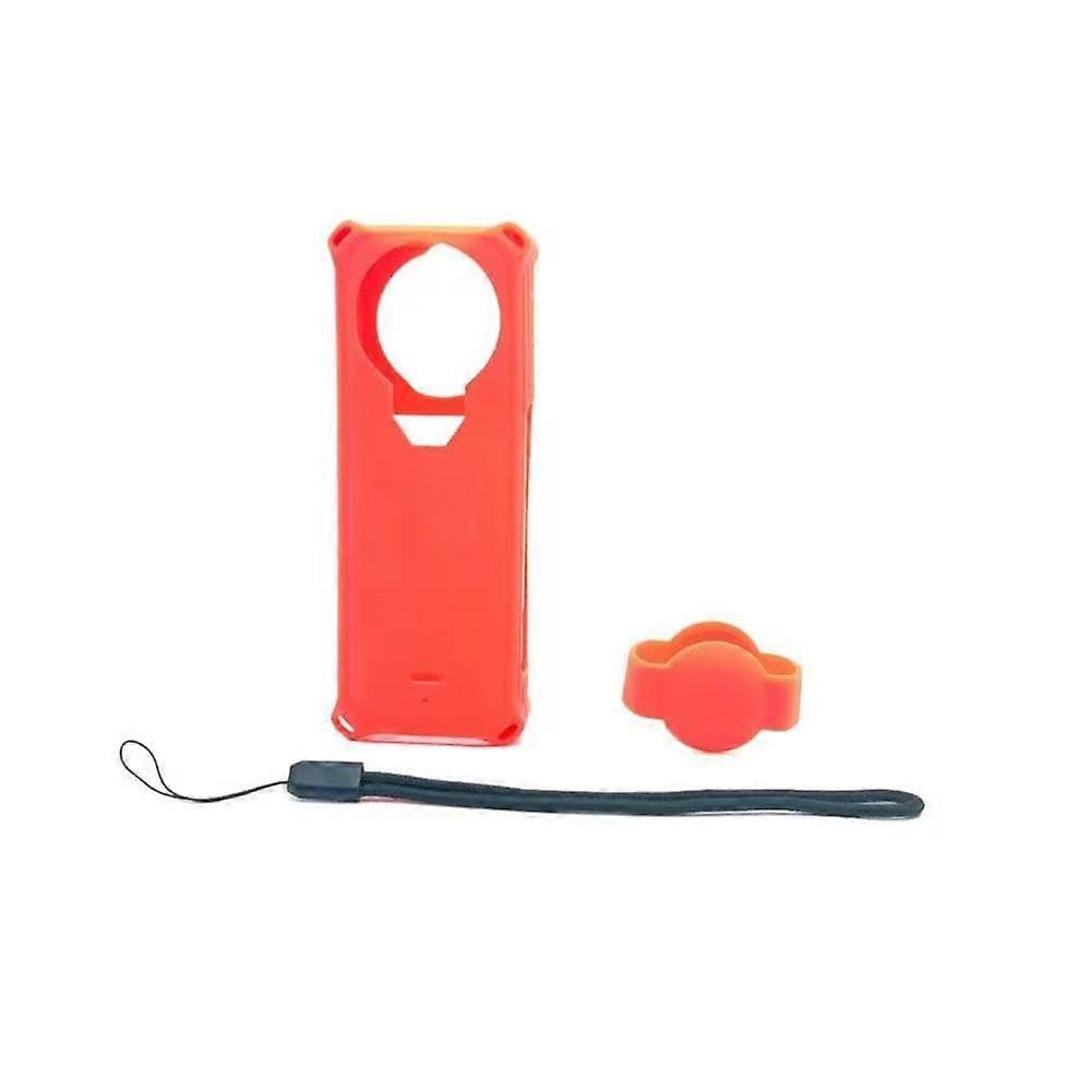 Silicone Protective Case for Insta360 X5, Dustproof and Shockproof, Red Camera Bag, 1-Set