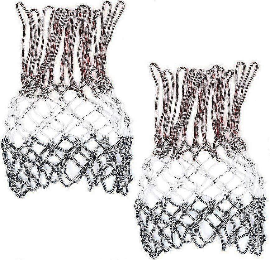 12 Loop Nylon Basketball Replacement Nets (Red White Blue) - Heavy Duty Pack of 2