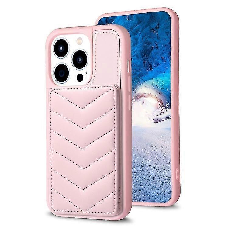 For iPhone 14 Plus Wave Pattern Card Bag Holder Phone Case
