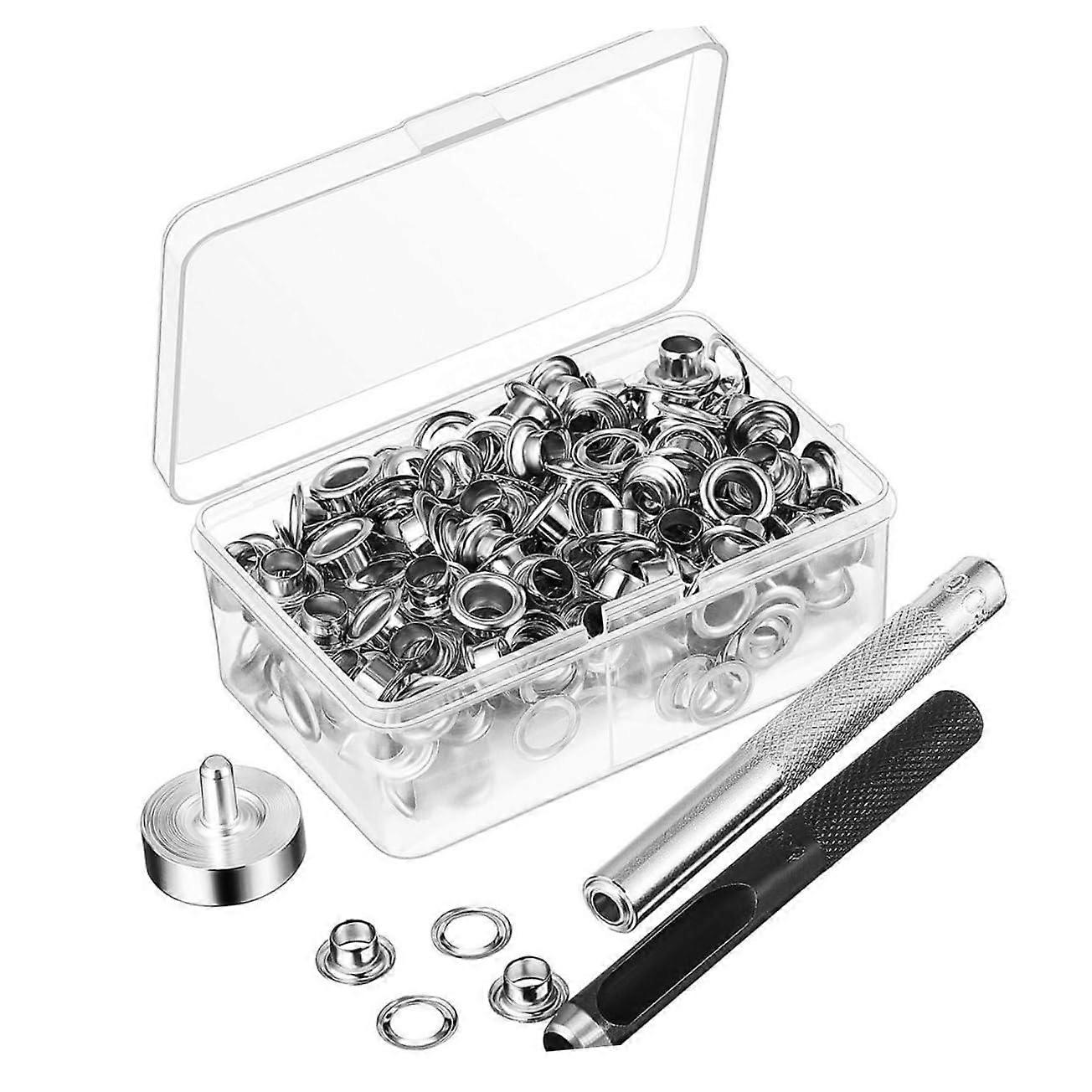 203Piece Eyelet Kit with Colorful Grommets and Eyelet Tools, Durable for DIY Craft Projects and Clothing Fasteners for Home and Crafting.