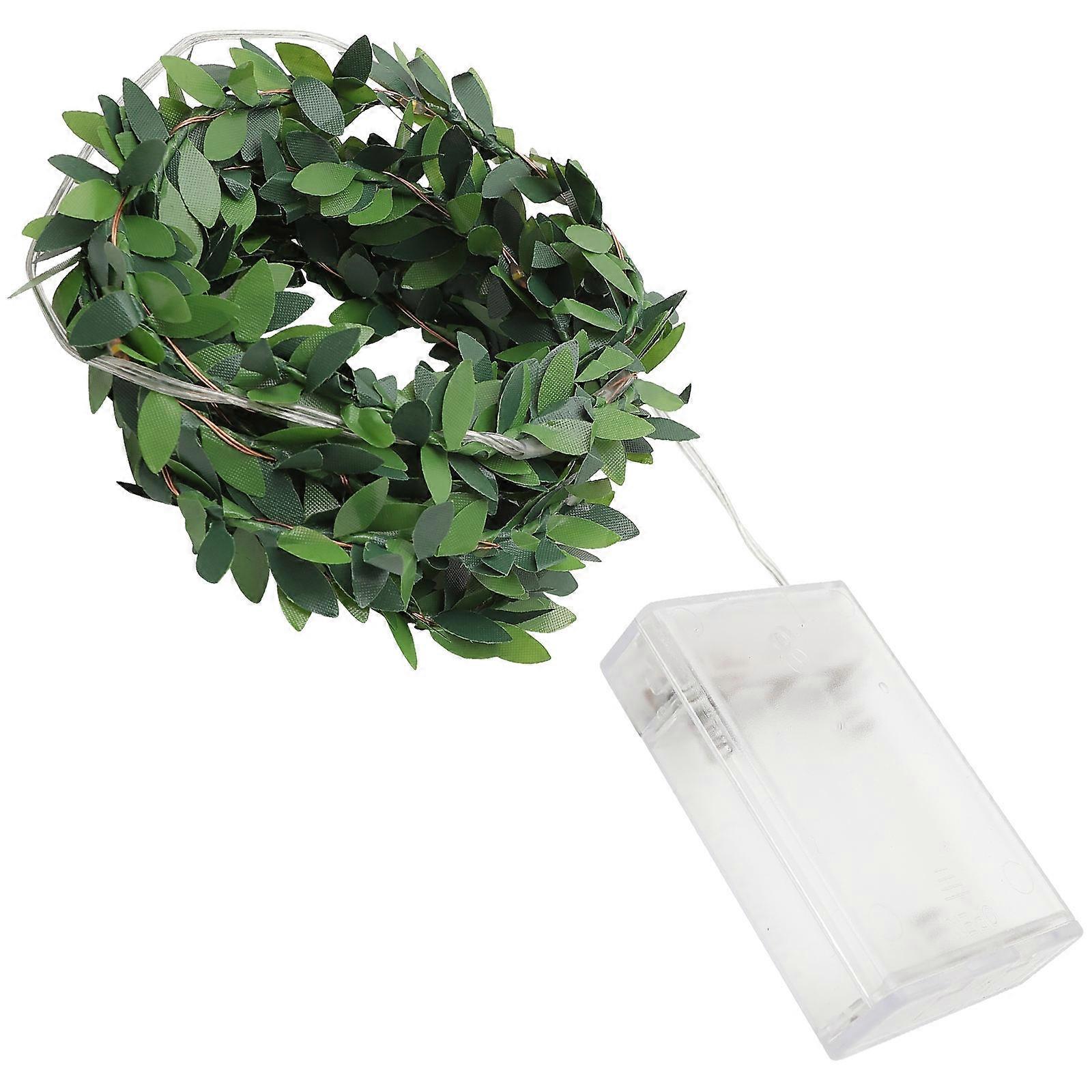 PVC Vine Lights with Copper Wire for Bedroom Decor 2 Meter 20 LED Green Plastic