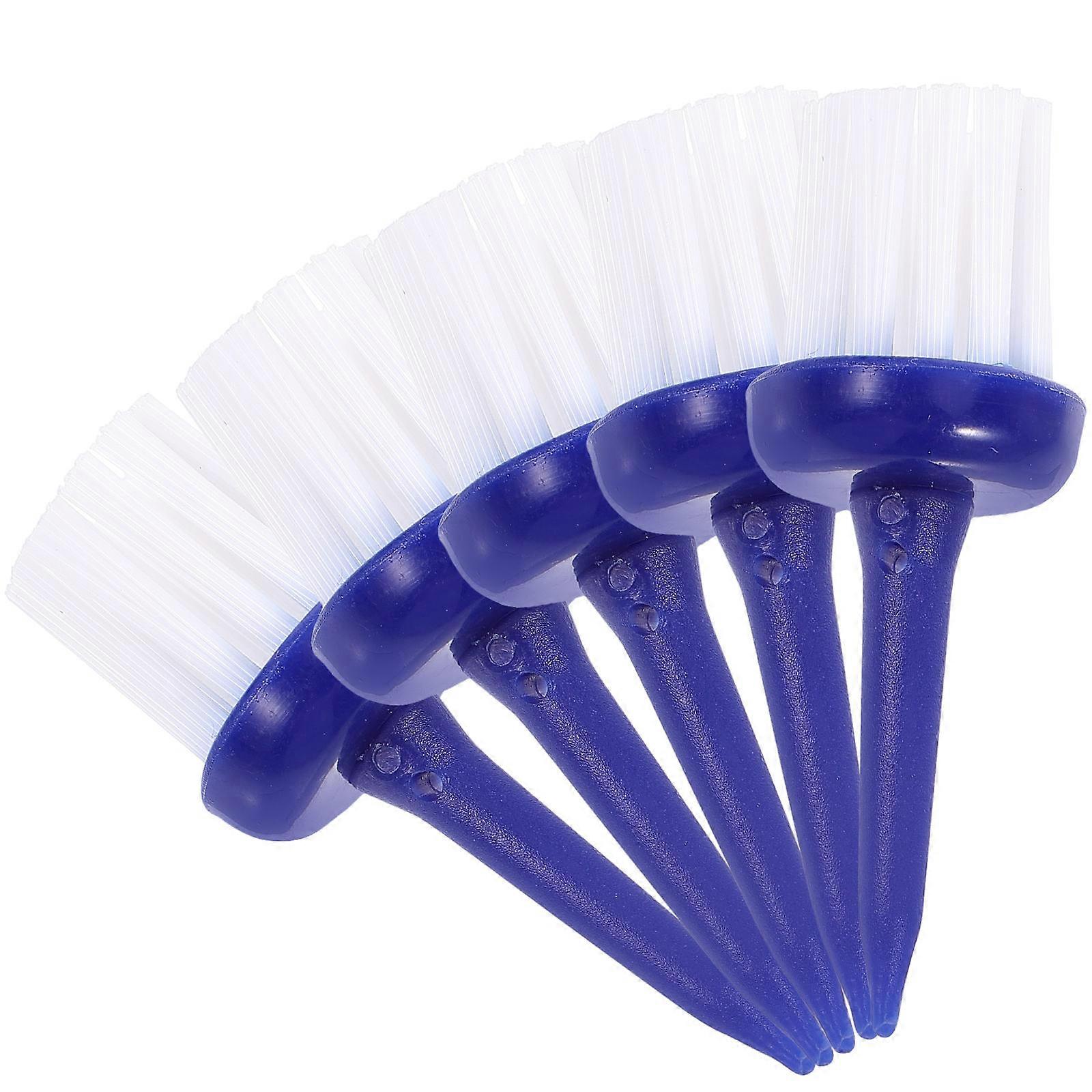 Blue Golf Ball Tees with Cleaning Brush for Golfers Allow Consistent Swing and Accuracy 5 Pieces