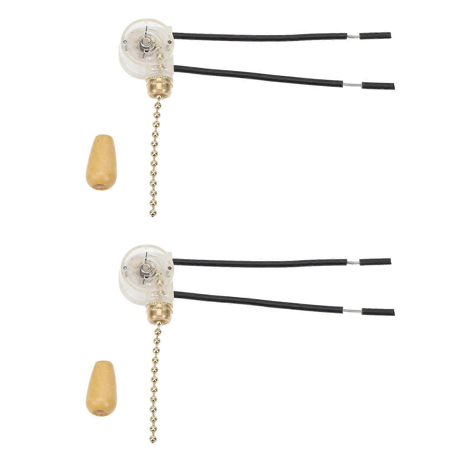 Golden Metal Lamp Pull Switch for Lamps with Durable Craftsmanship and Smooth Surface 2pcs