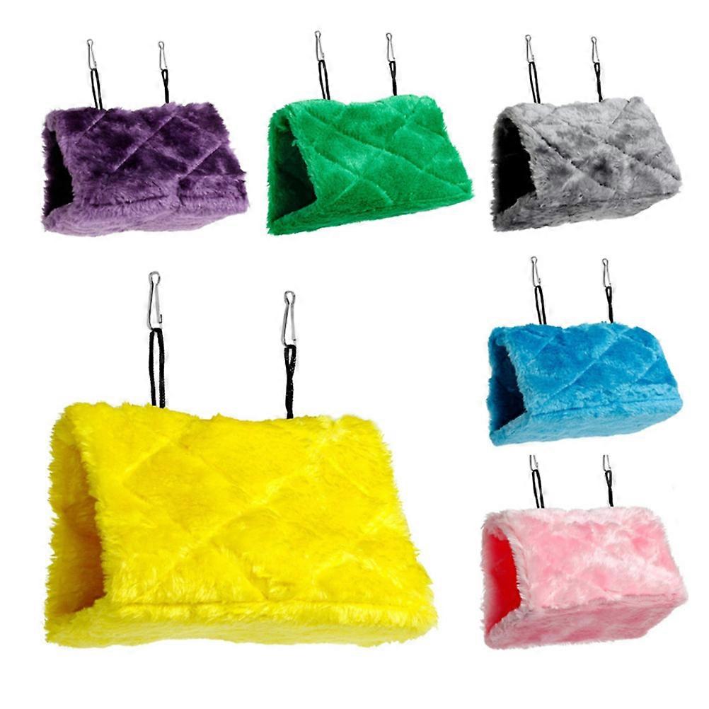 Plush Snuggle Bird Hammock Parrot Sleeping Tent Indoor Use Triangular Shape 1Set