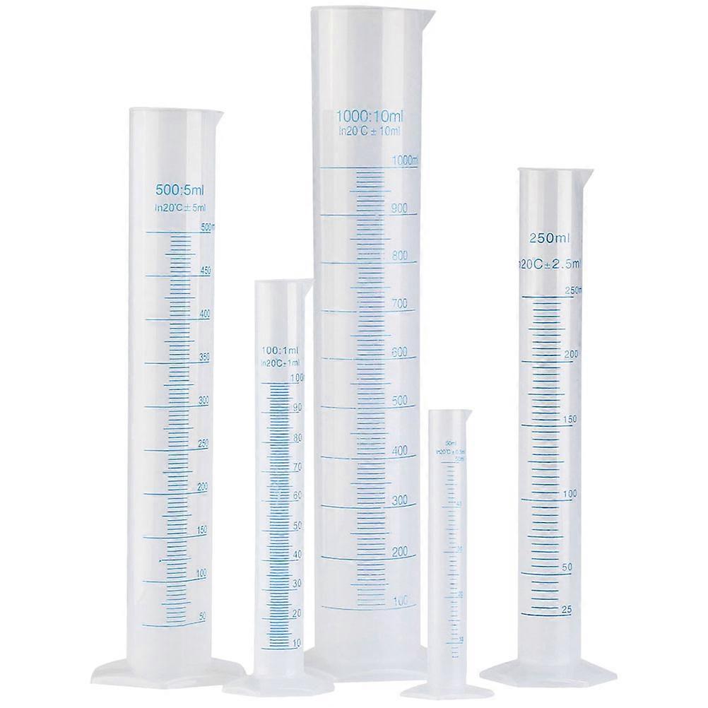 Scale Cylinder Set 5Set Professional Measuring Cylinders For Laboratory Testing 1000ml Transparent Liquid Measurement