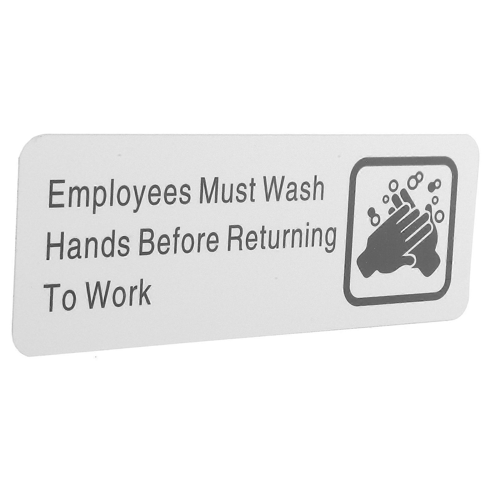 يجب على الموظفين غسل اليدين لافتة السلامة في مكان العمل لتذكير الموظفين بغسل اليدين 9 بوصات 3 بوصات عالية 1 عبوة
